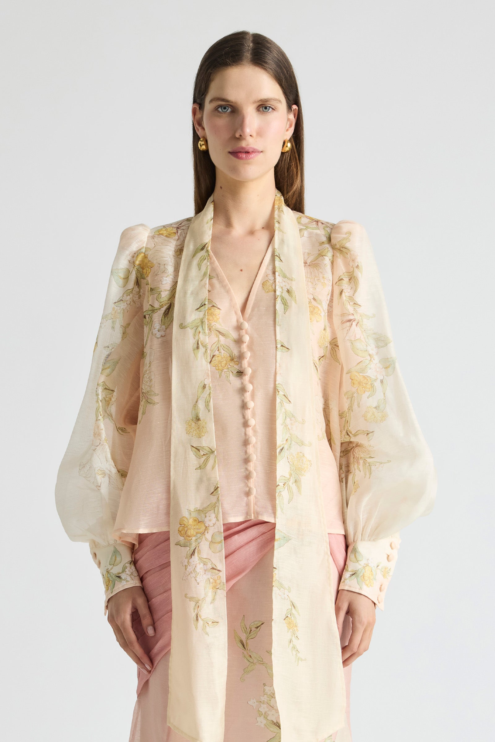 VOILA NECK TIE BILLOW BLOUSE