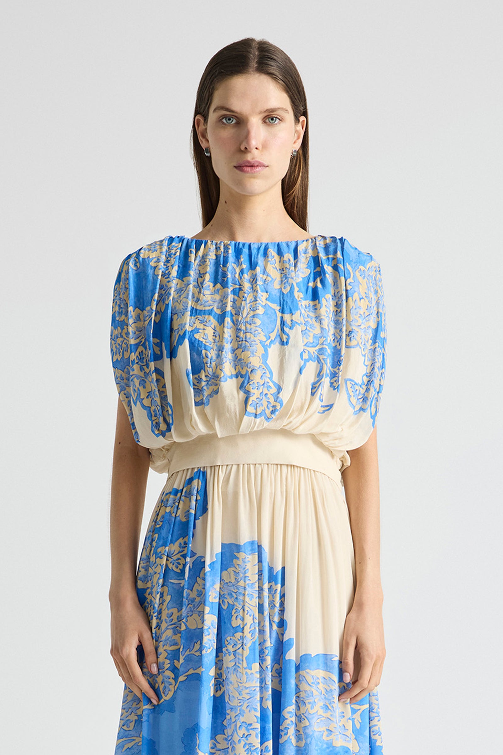 STARDUST GATHERED CROPPED BLOUSE