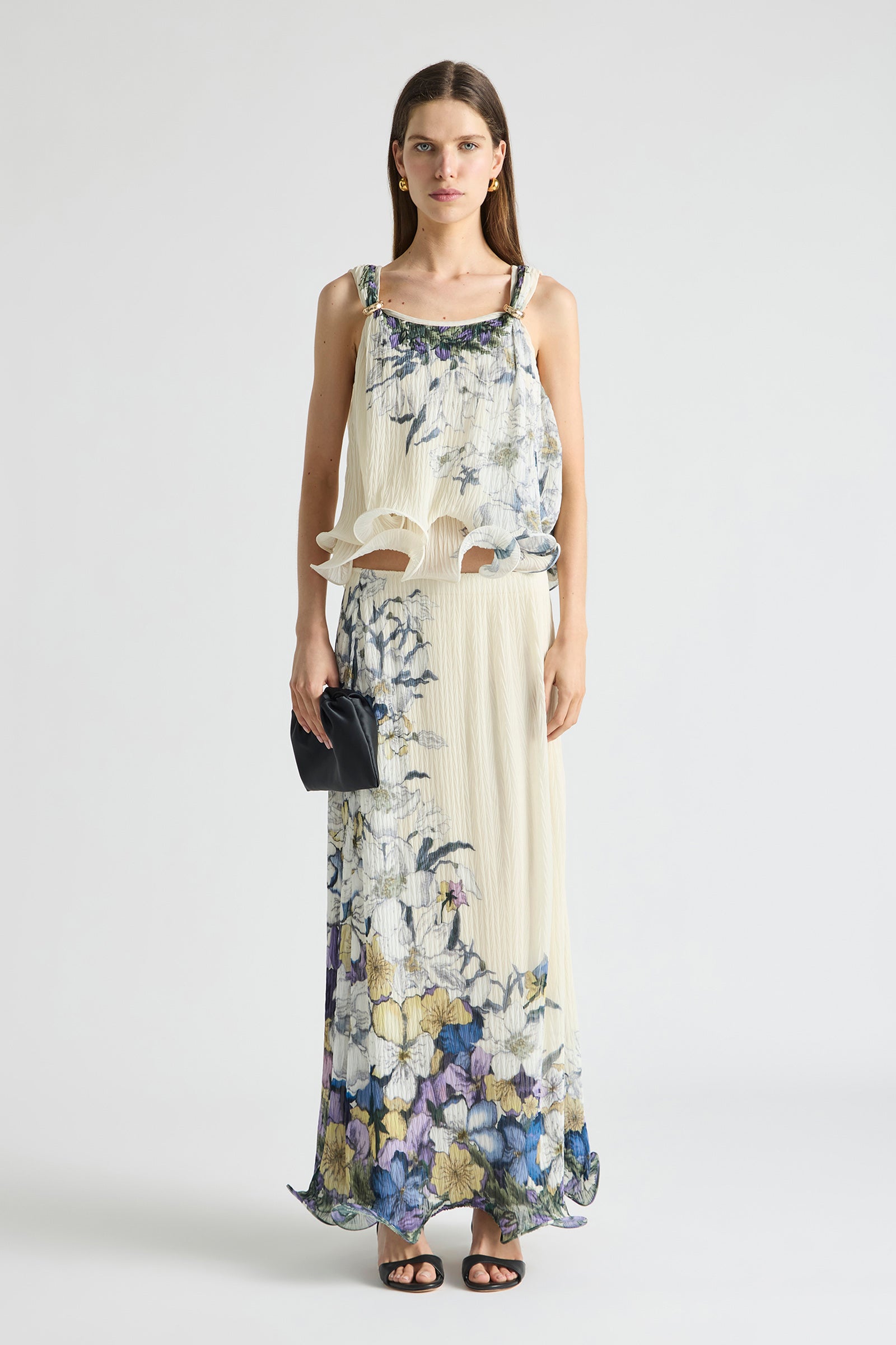 SOLUNA PLEATED FLUTE MAXI SKIRT
