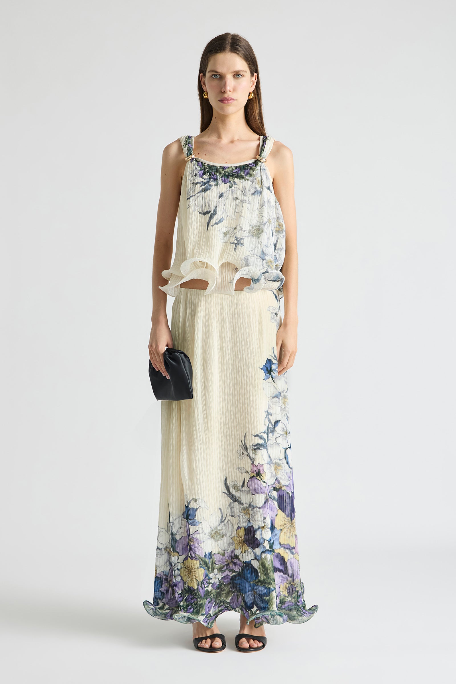 SOLUNA PLEATED FLUTE MAXI SKIRT