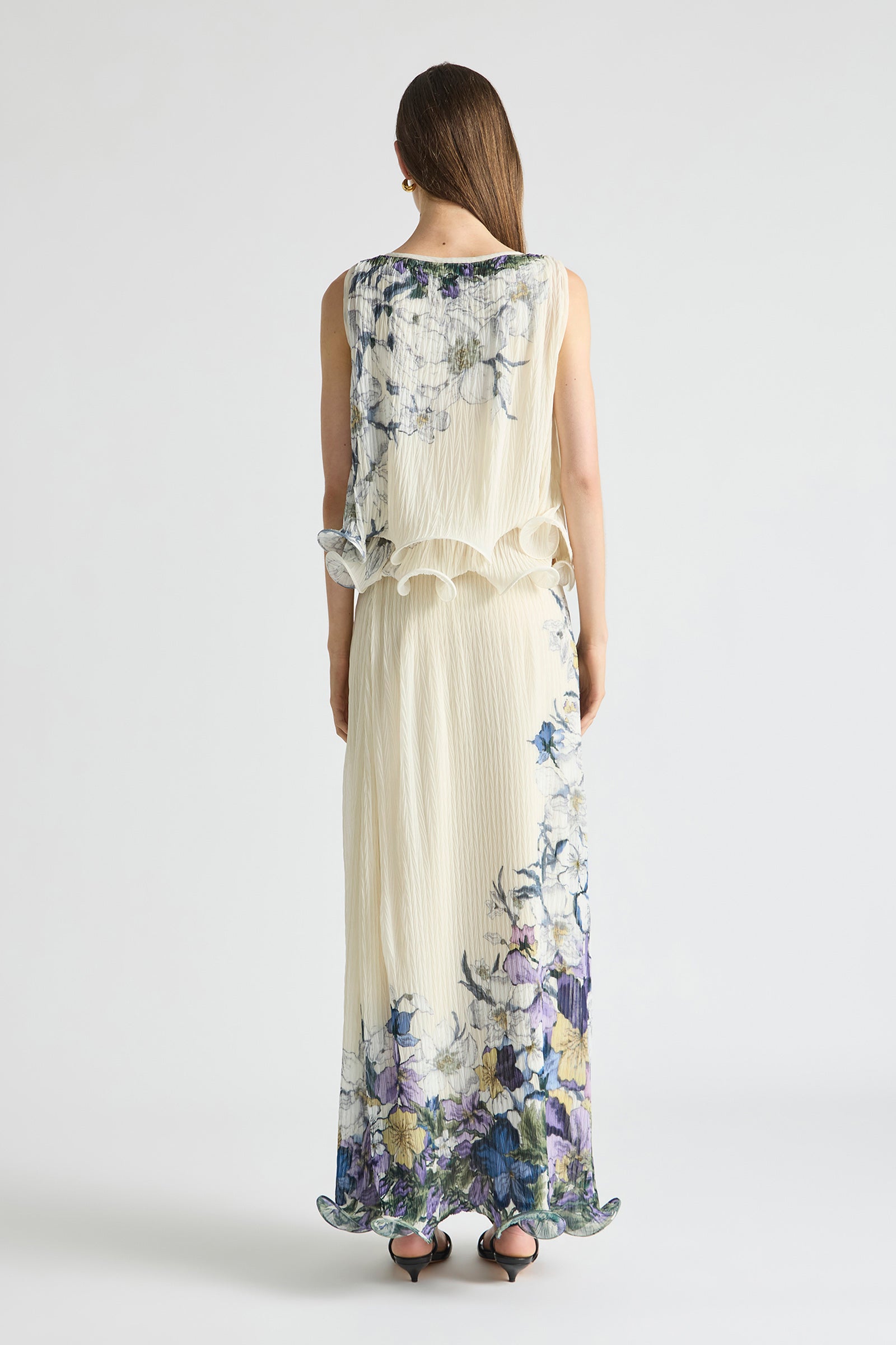 SOLUNA PLEATED FLUTE MAXI SKIRT