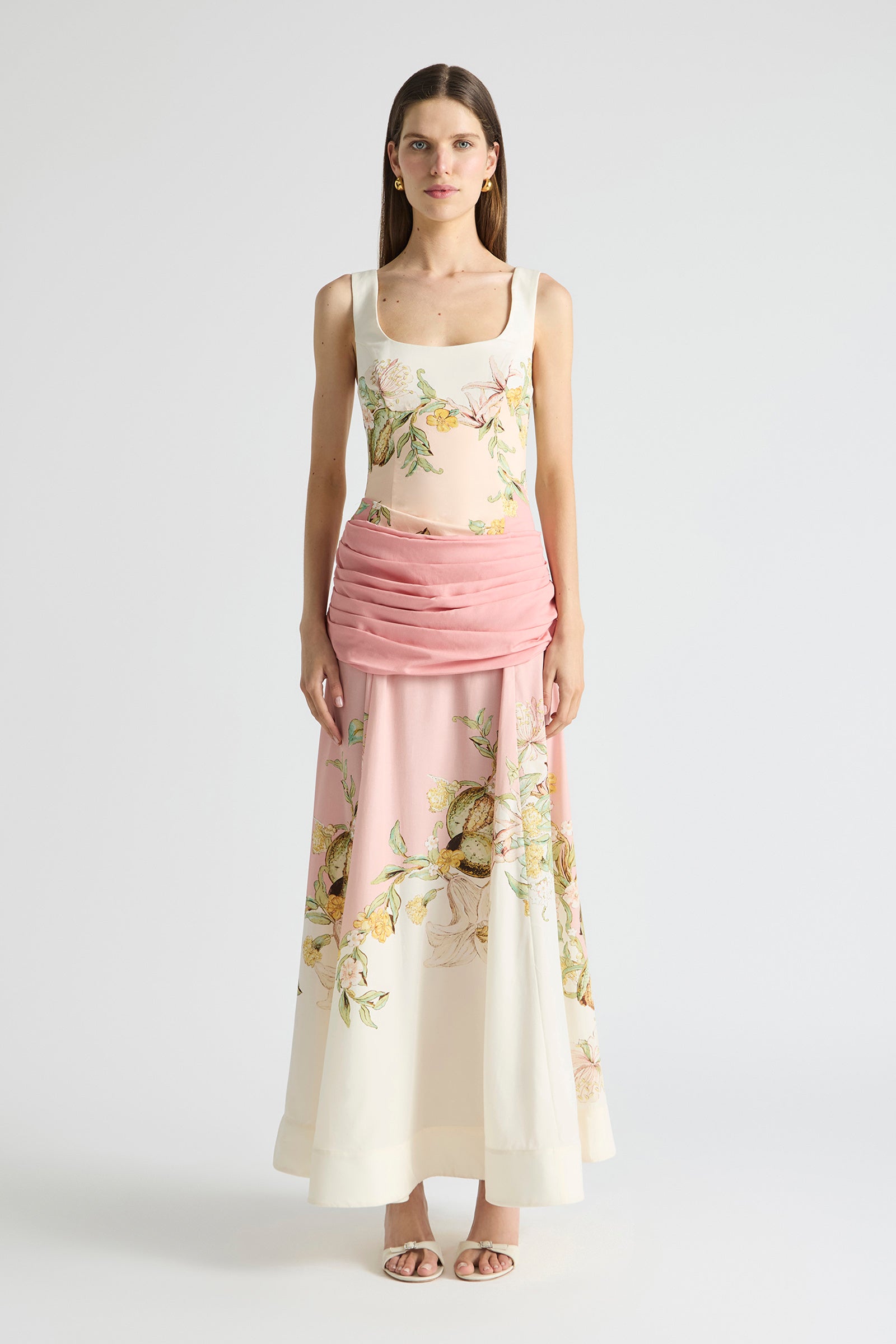 VOILA DRAPED BODICE MAXI DRESS