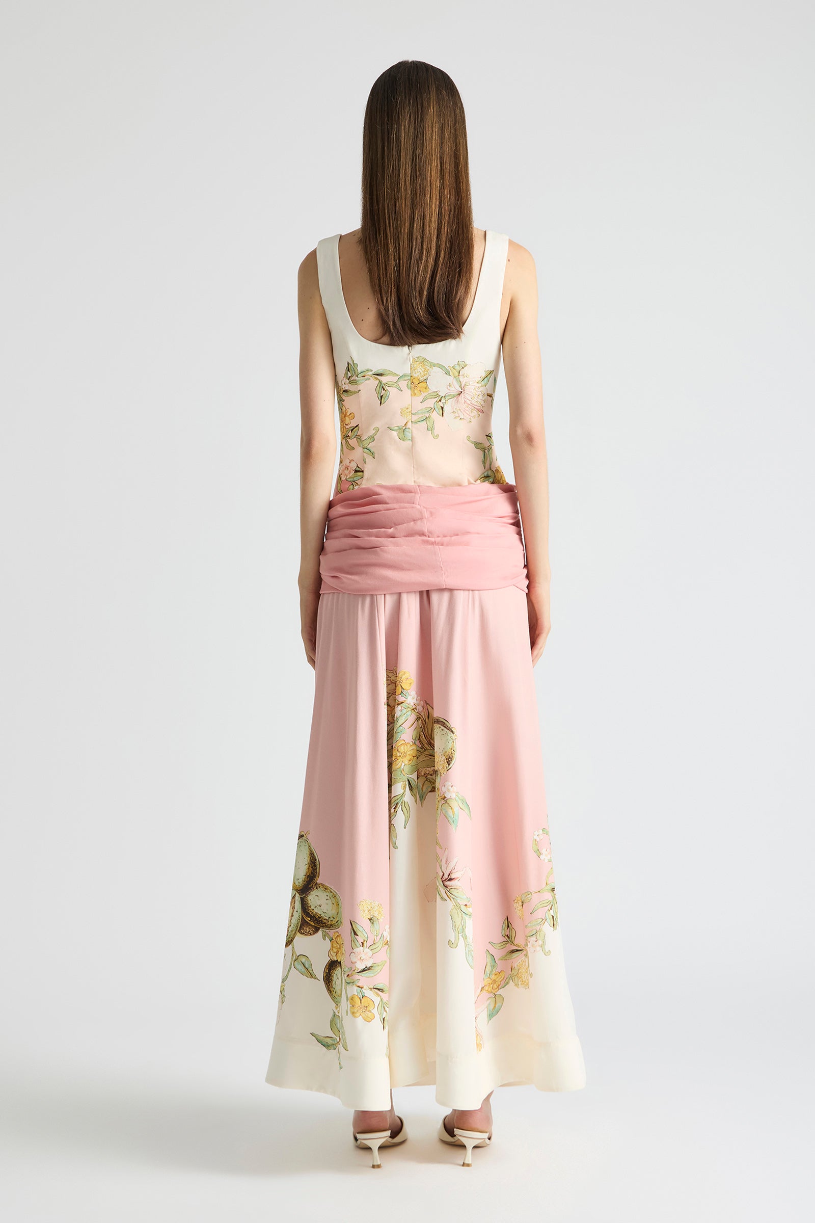 VOILA DRAPED BODICE MAXI DRESS
