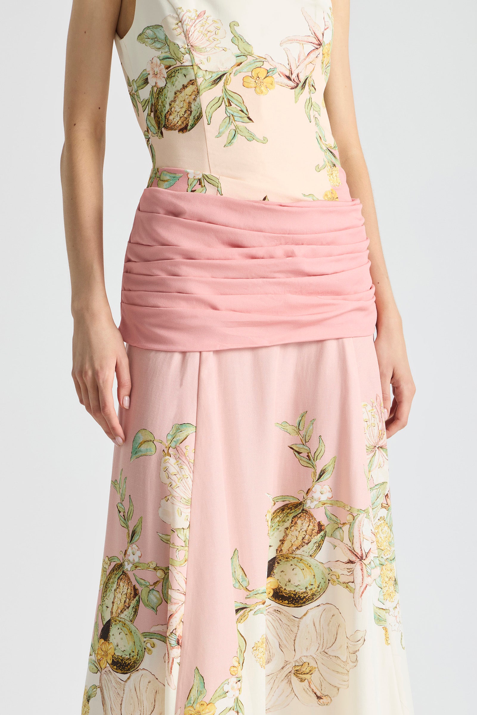VOILA DRAPED BODICE MAXI DRESS