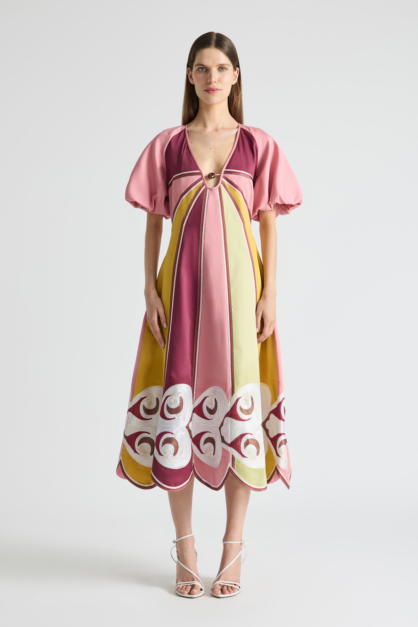 TWIN RIVERS CURVE PANEL MAXI DRESS