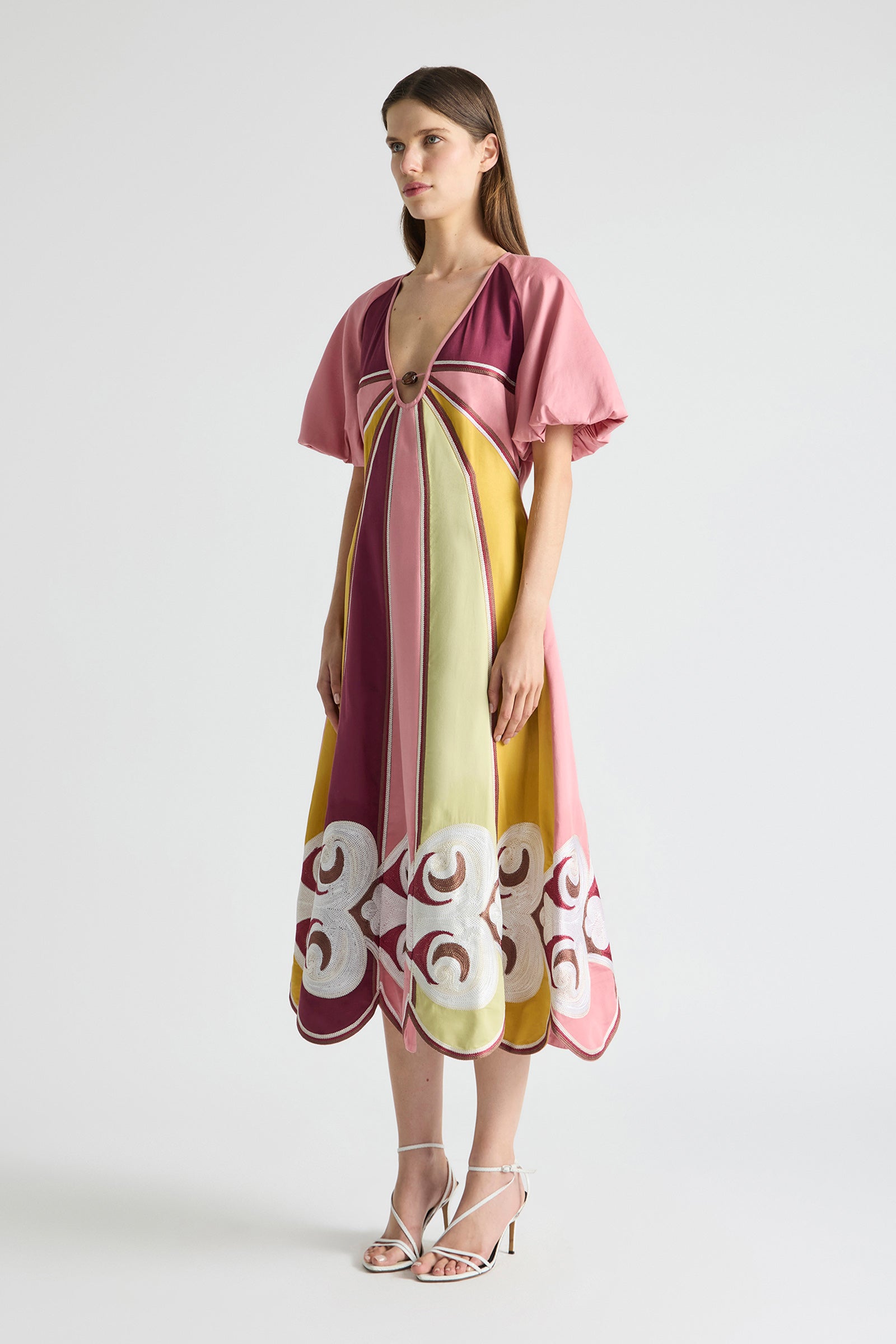 TWIN RIVERS CURVE PANEL MAXI DRESS