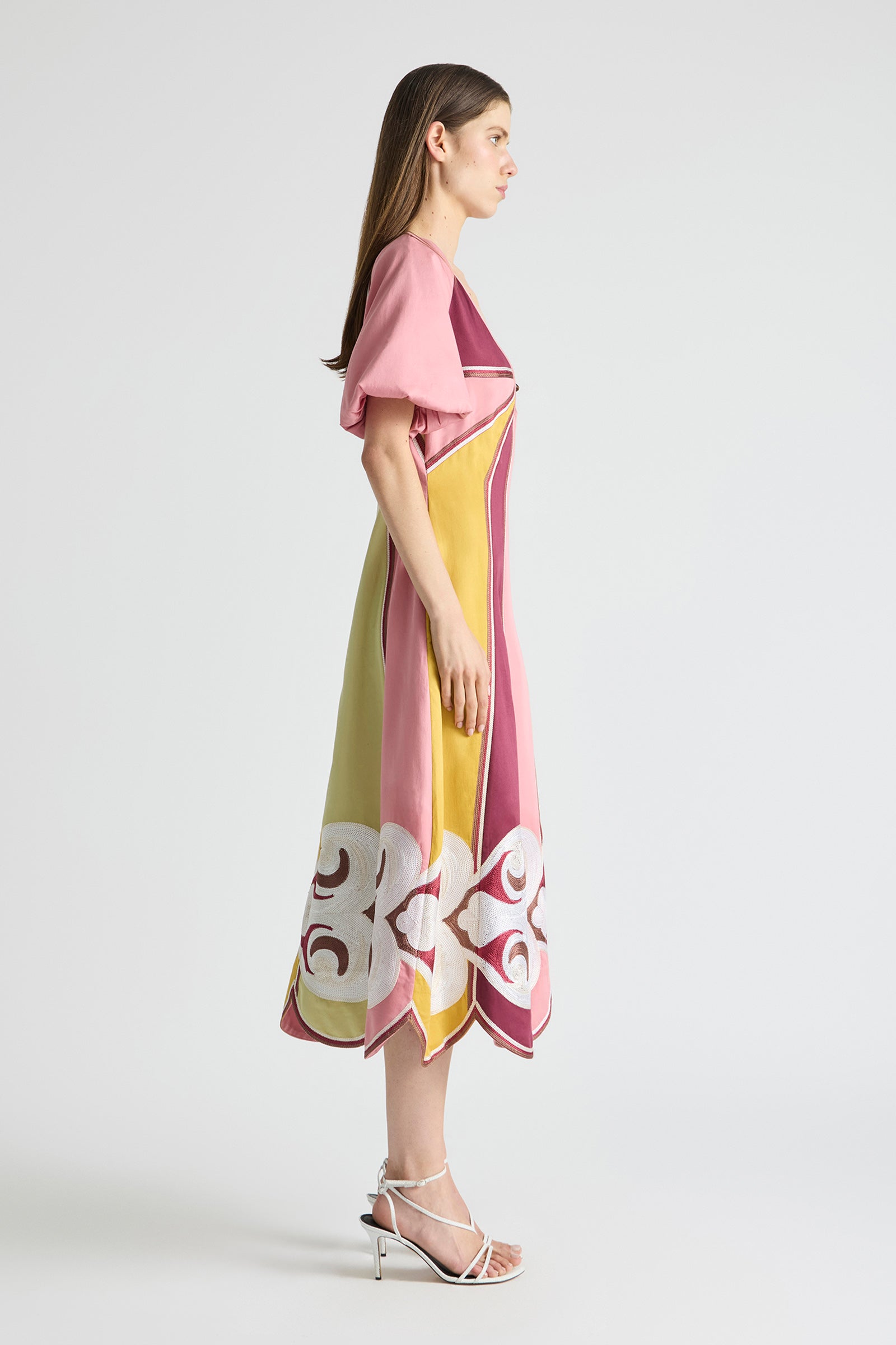 TWIN RIVERS CURVE PANEL MAXI DRESS