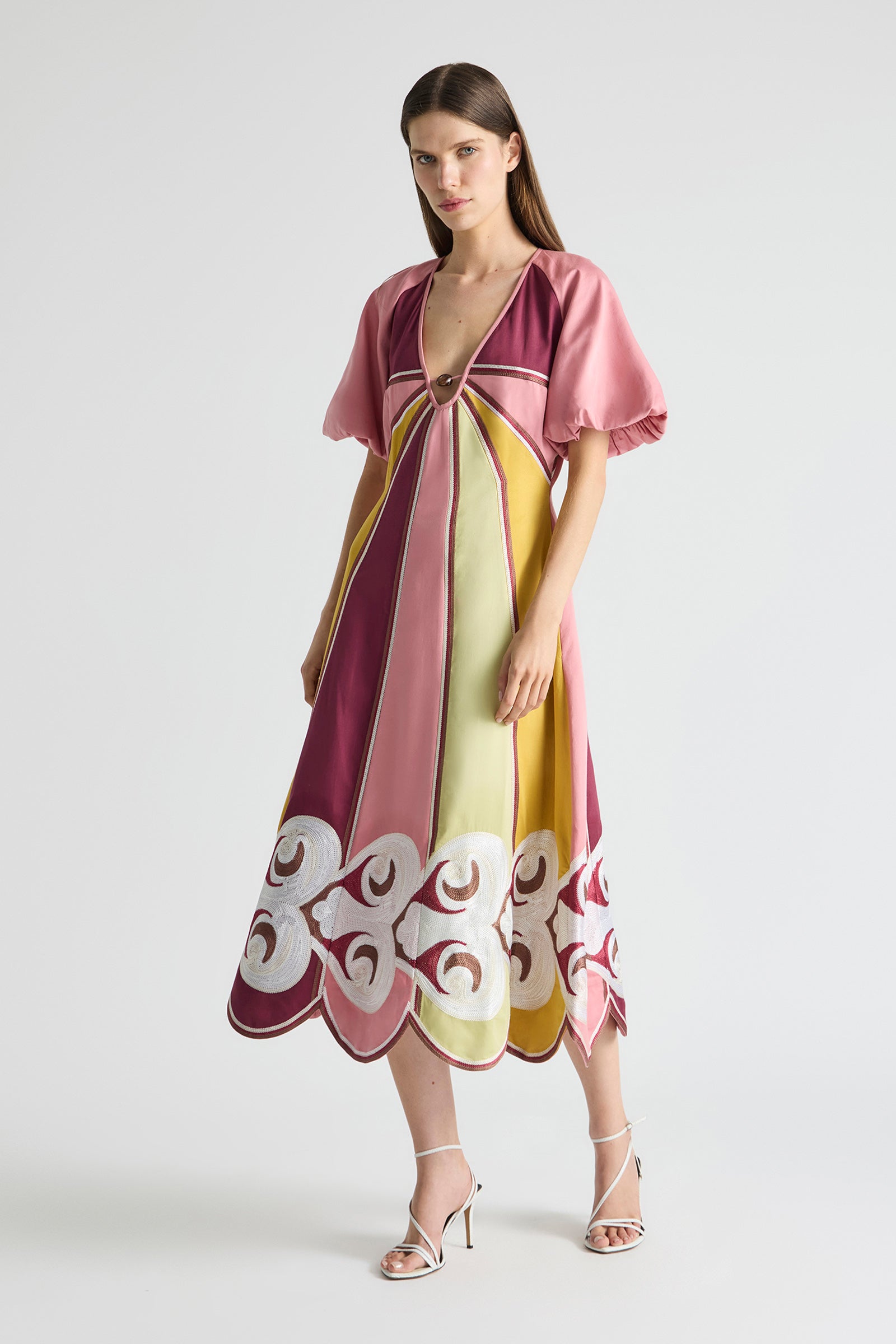 TWIN RIVERS CURVE PANEL MAXI DRESS