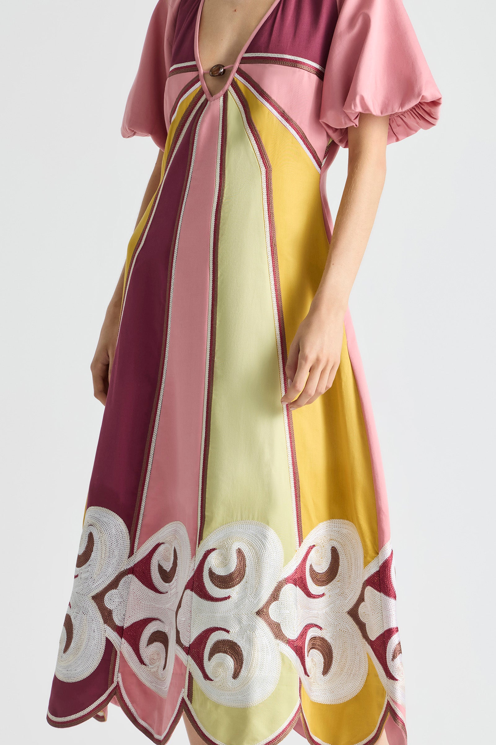 TWIN RIVERS CURVE PANEL MAXI DRESS
