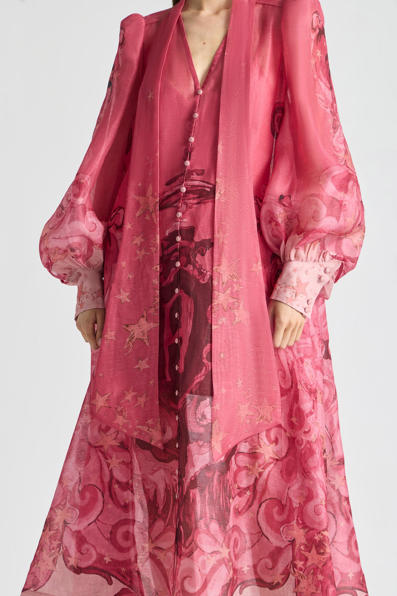HORIZON NECK TIE BILLOW DRESS