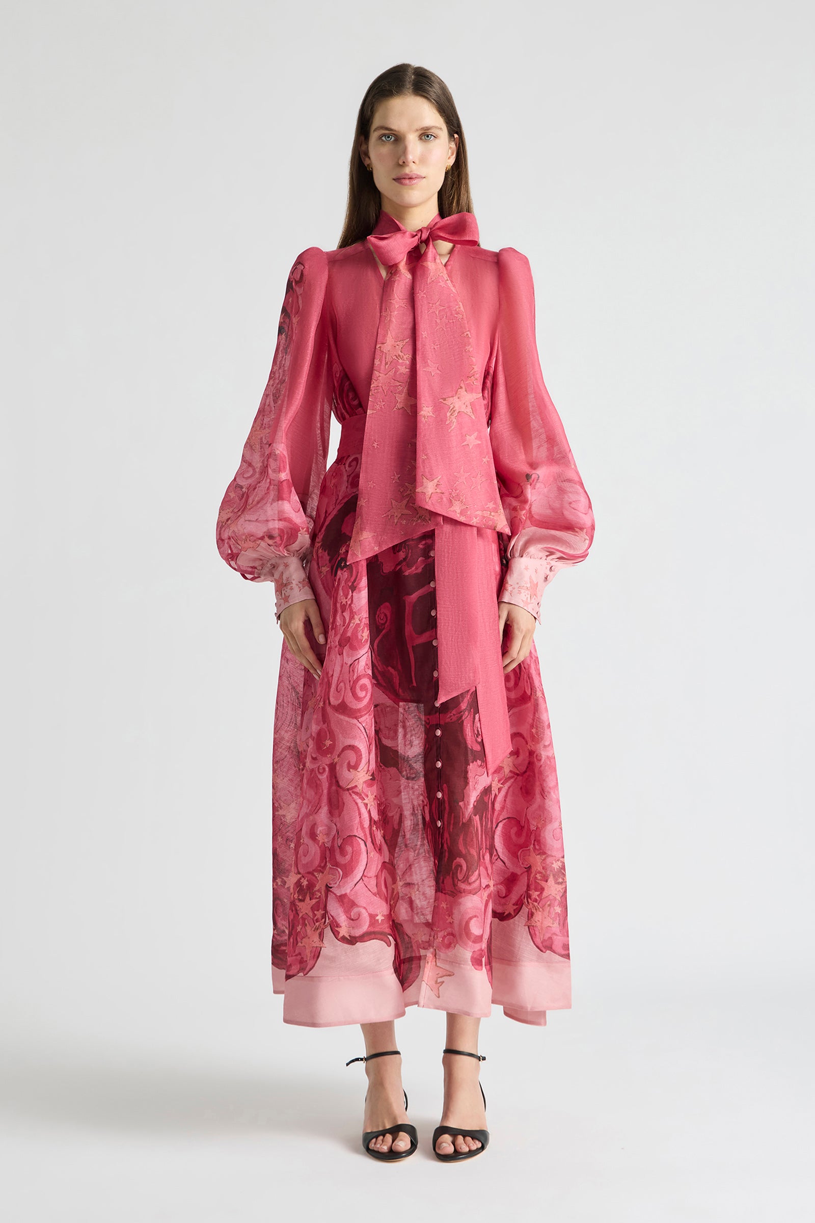 HORIZON NECK TIE BILLOW DRESS