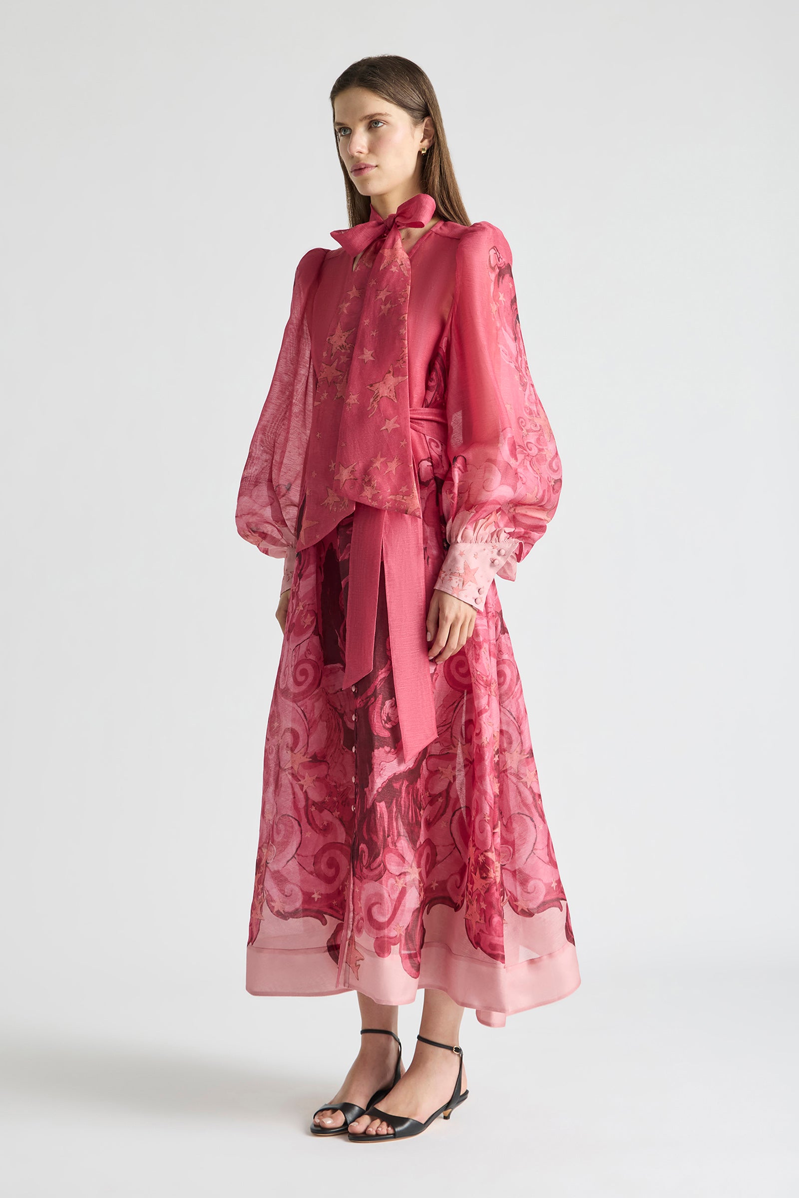 HORIZON NECK TIE BILLOW DRESS