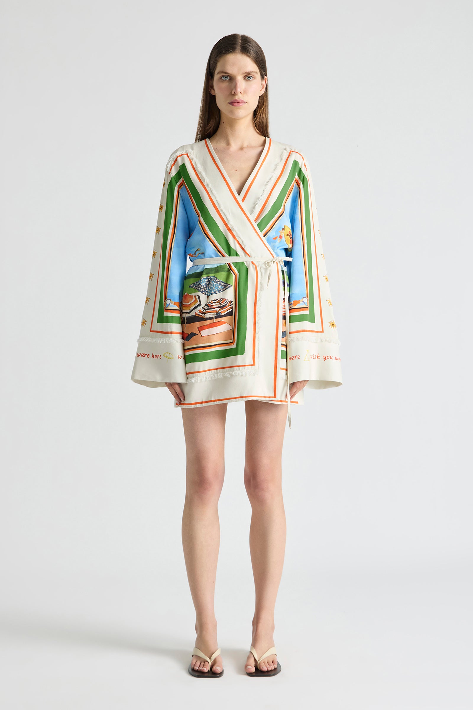 RIPPLE EFFECT RELAXED MINI ROBE DRESS