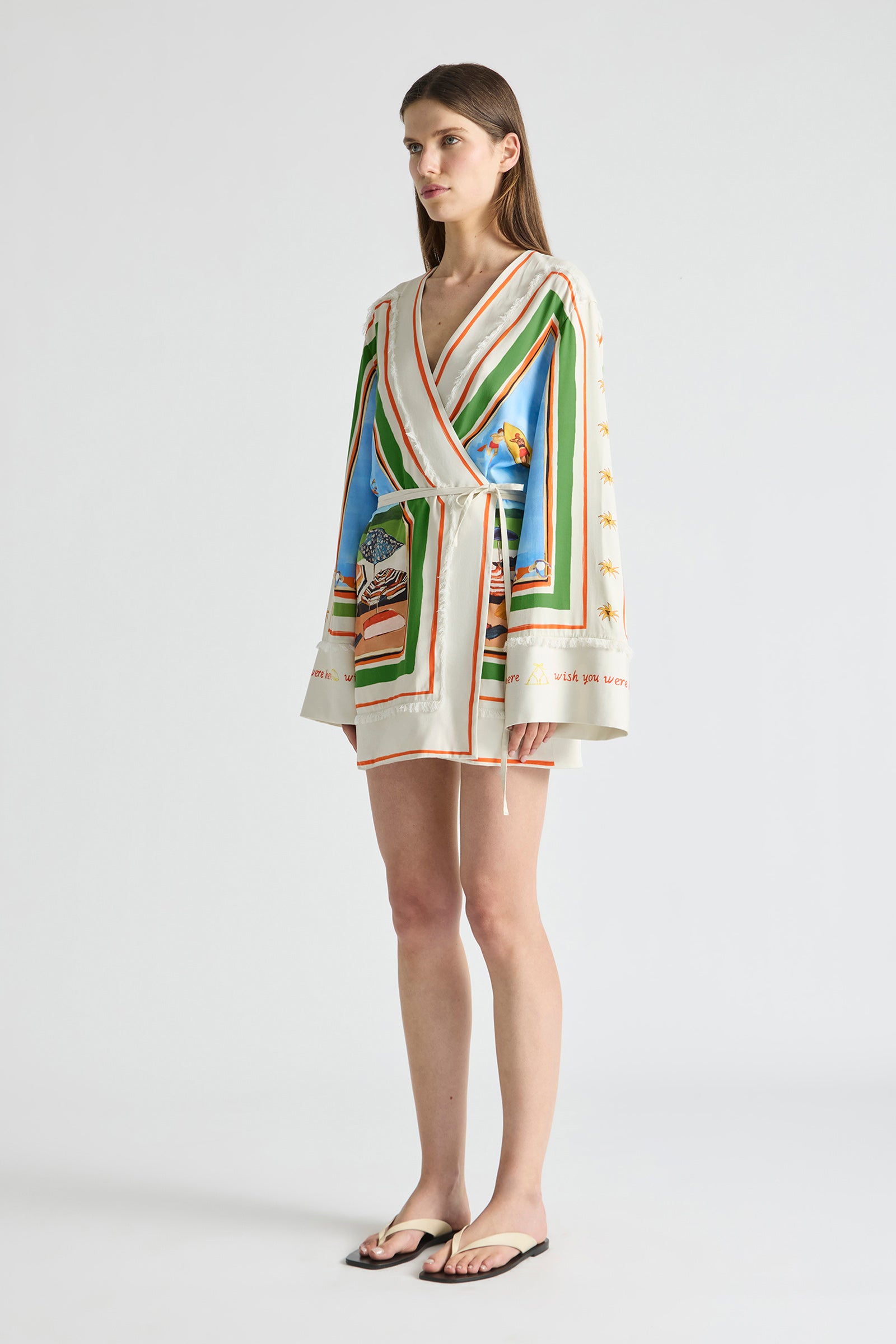 RIPPLE EFFECT RELAXED MINI ROBE DRESS