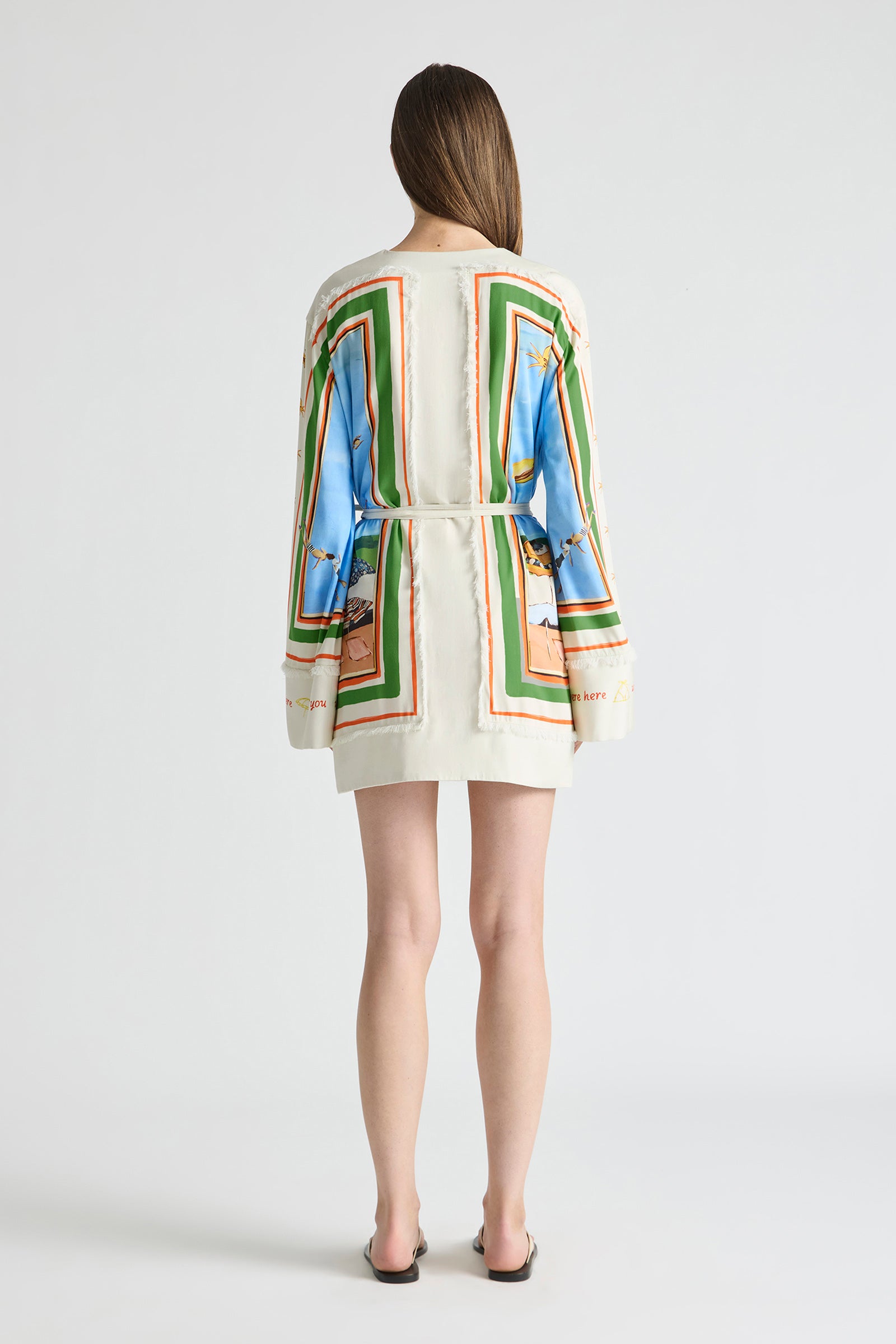 RIPPLE EFFECT RELAXED MINI ROBE DRESS