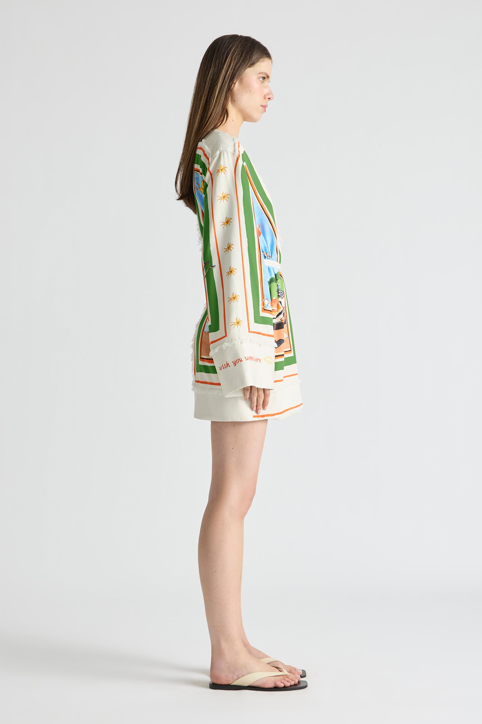 RIPPLE EFFECT RELAXED MINI ROBE DRESS