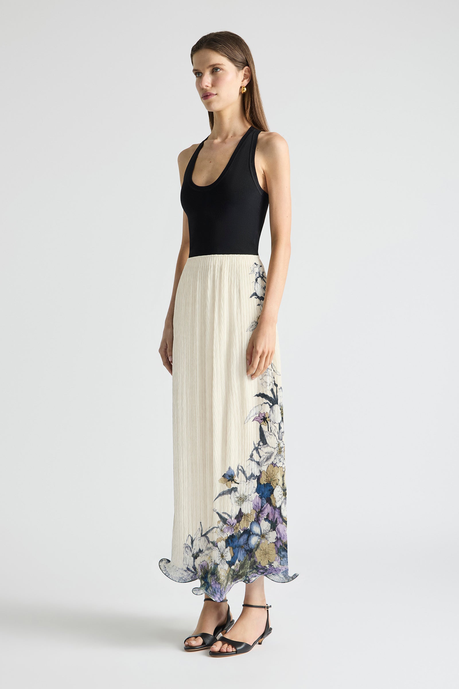 SOLUNA PLEATED FLUTE MAXI SKIRT