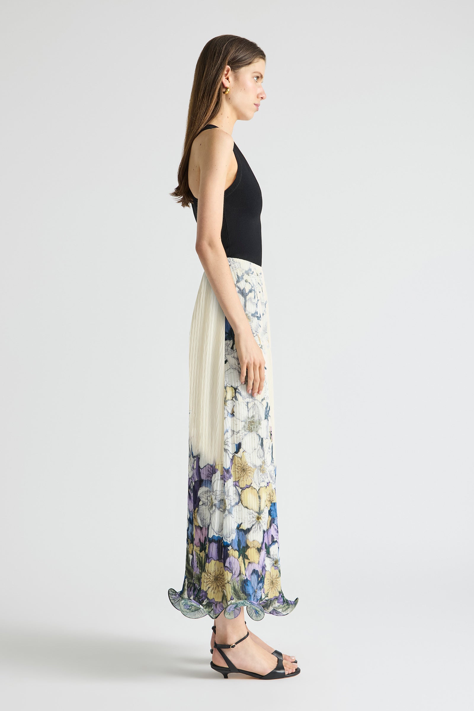 SOLUNA PLEATED FLUTE MAXI SKIRT
