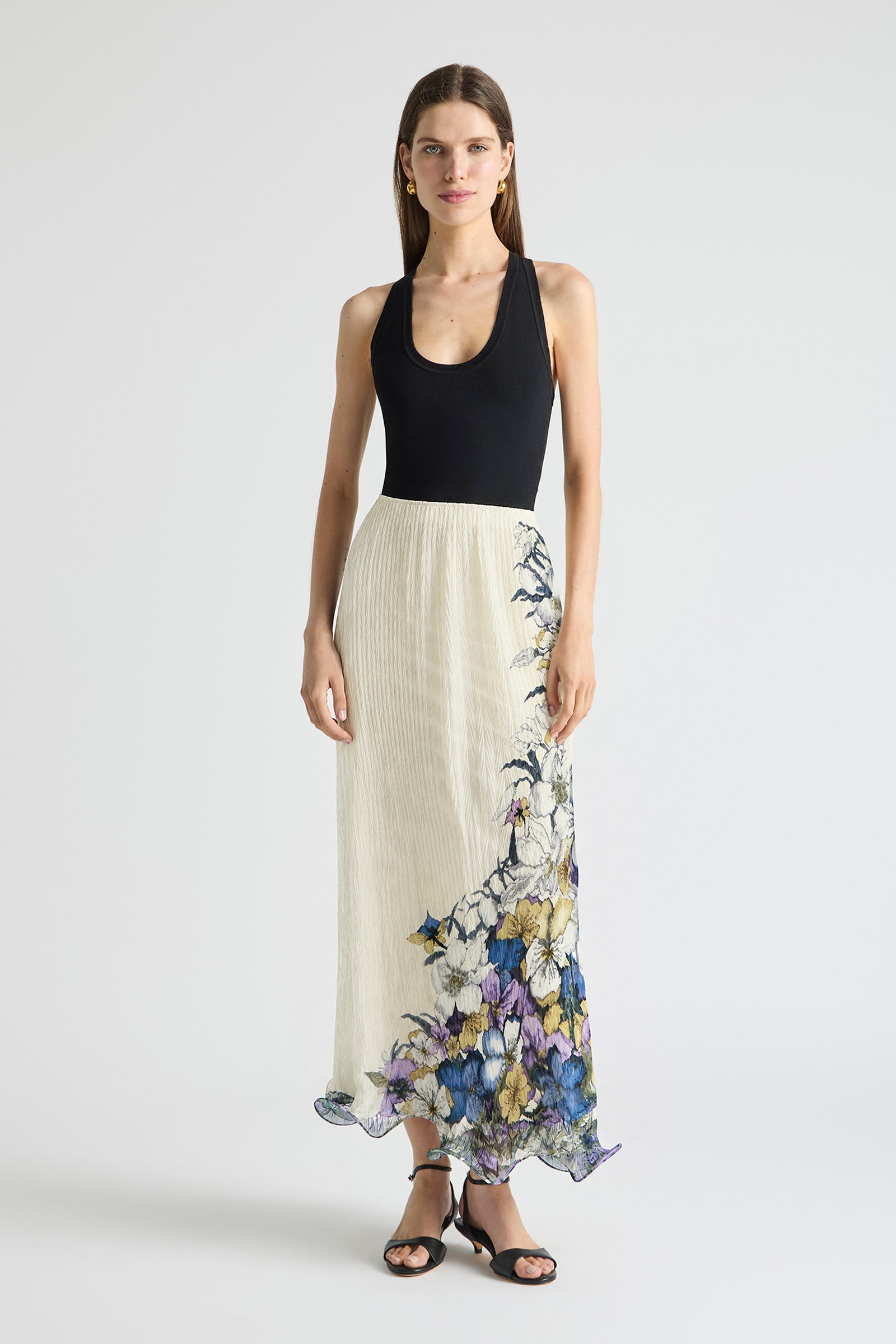 SOLUNA PLEATED FLUTE MAXI SKIRT