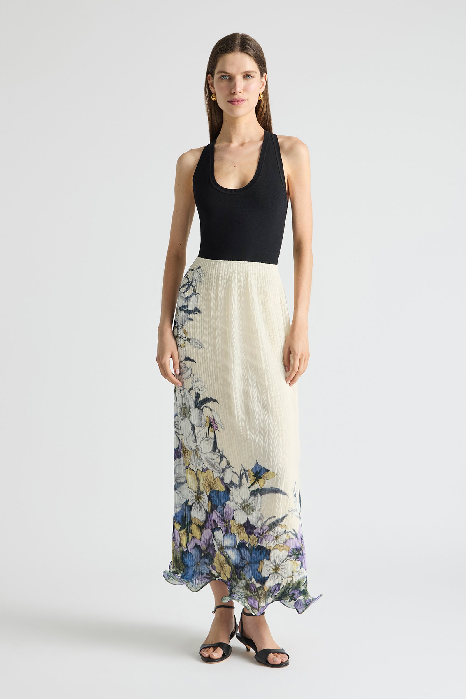SOLUNA PLEATED FLUTE MAXI SKIRT