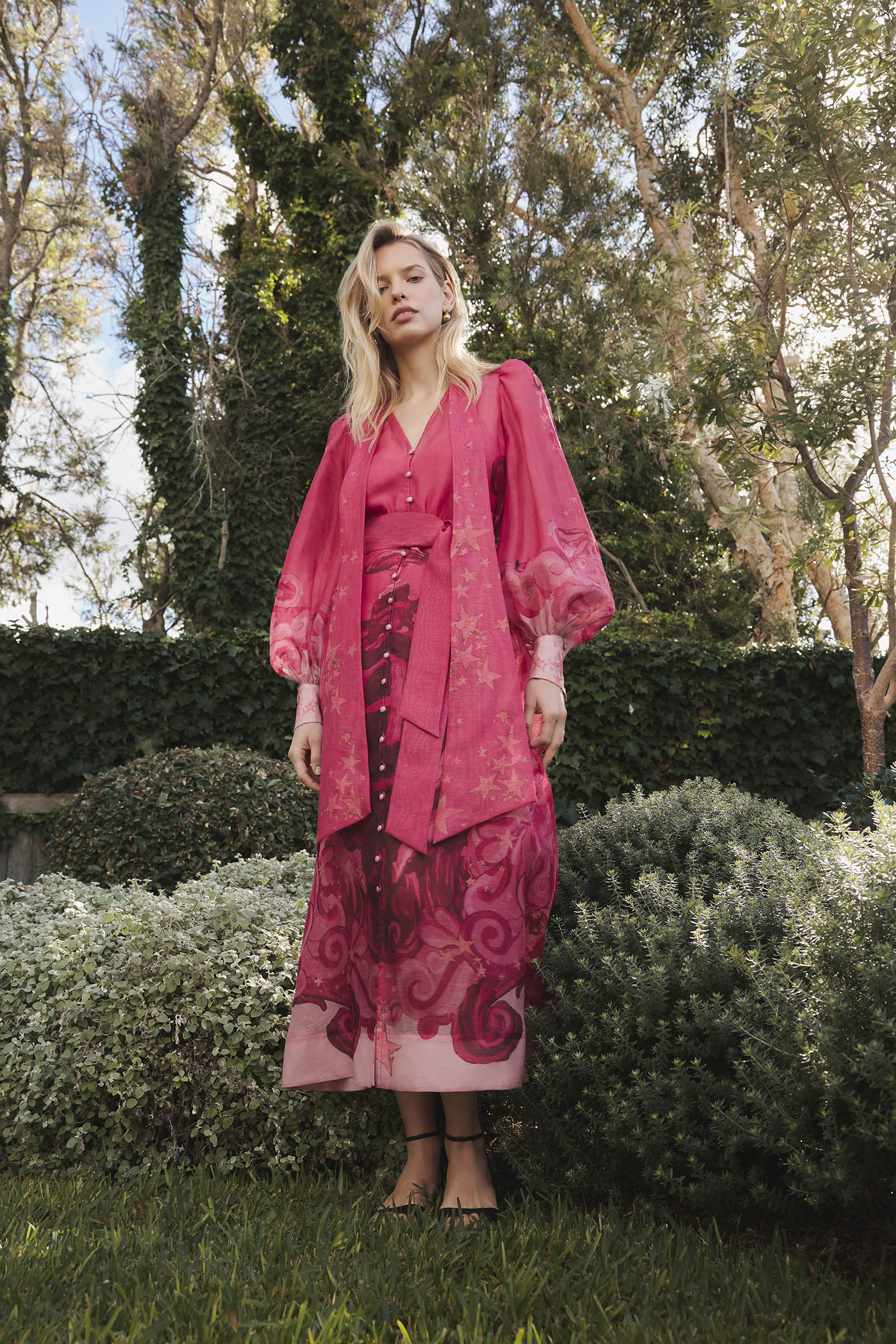 HORIZON NECK TIE BILLOW DRESS