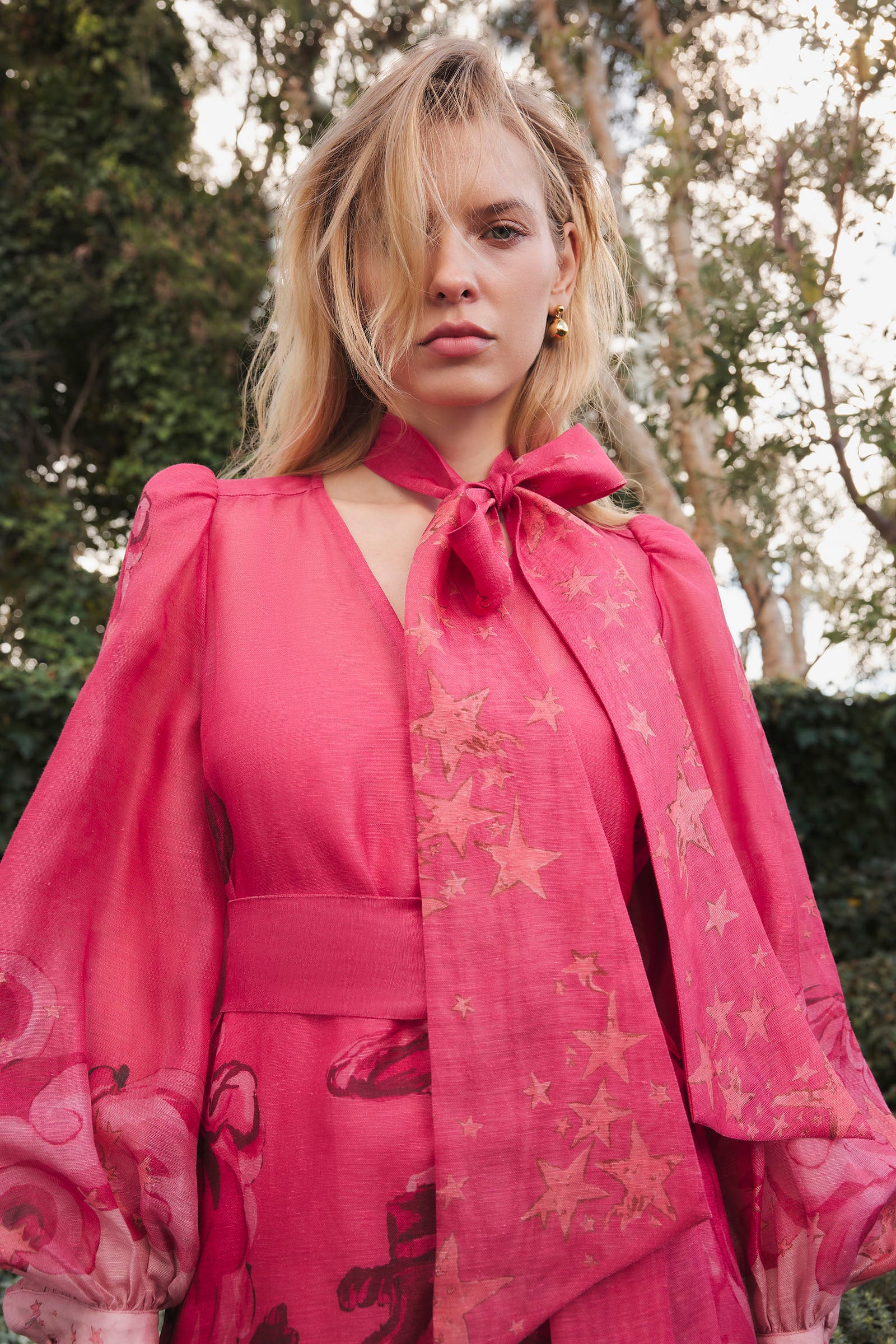 HORIZON NECK TIE BILLOW DRESS