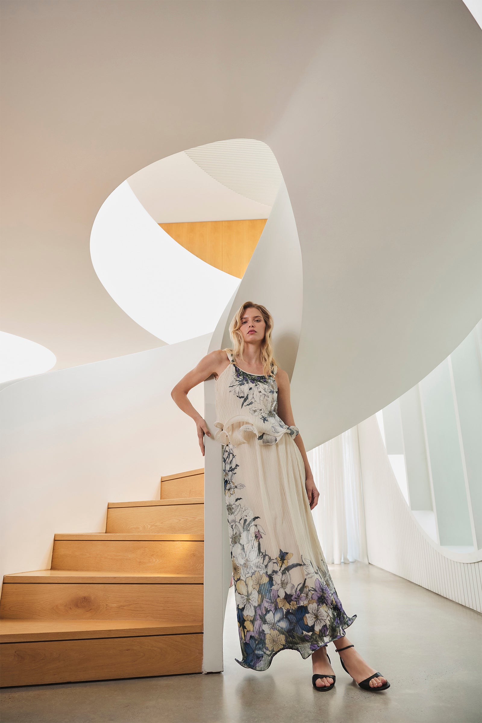 SOLUNA PLEATED FLUTE MAXI SKIRT