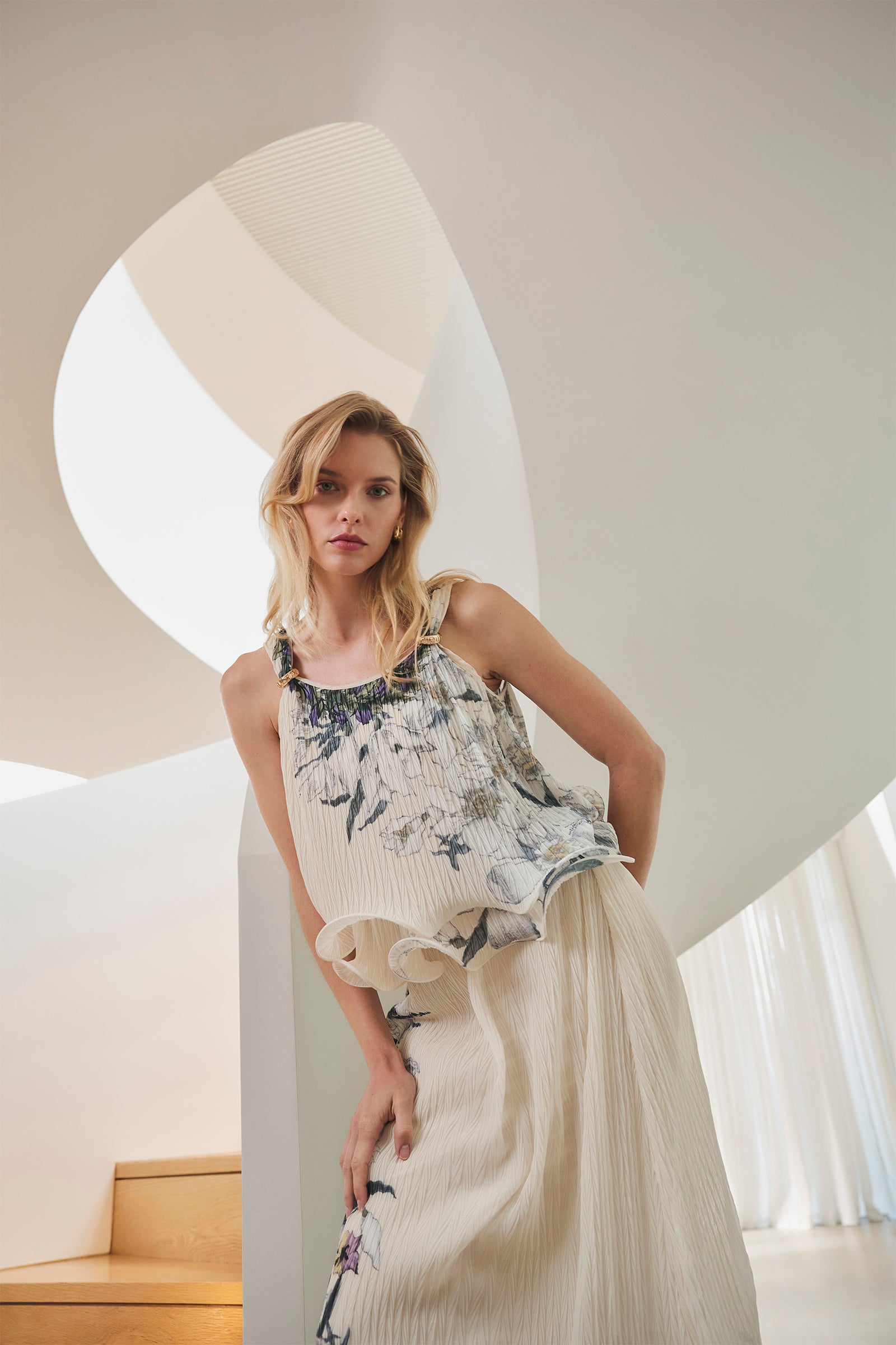 SOLUNA PLEATED FLUTE CAMI