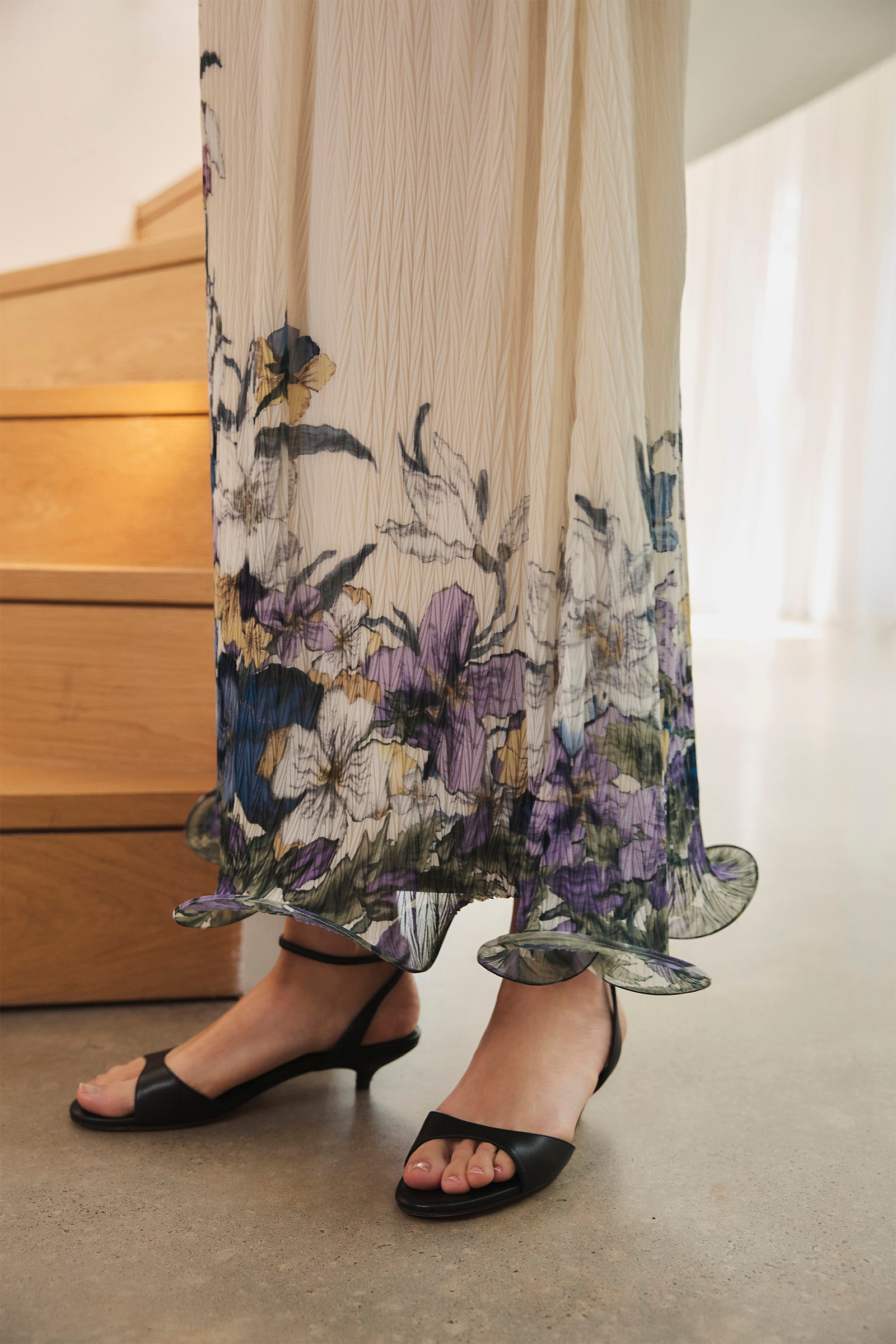 SOLUNA PLEATED FLUTE MAXI SKIRT