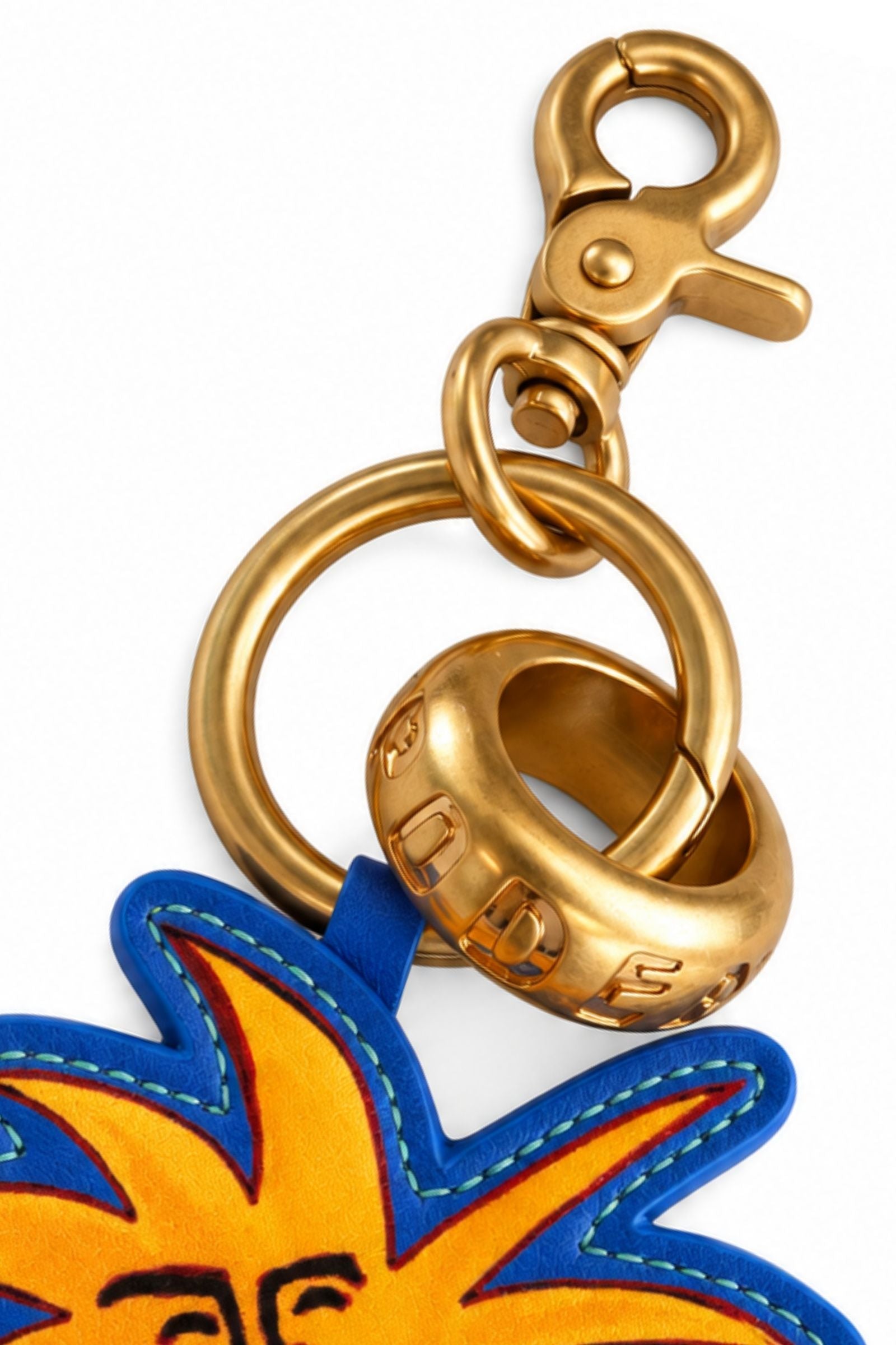 RIPPLE EFFECT LEATHER KEYRING