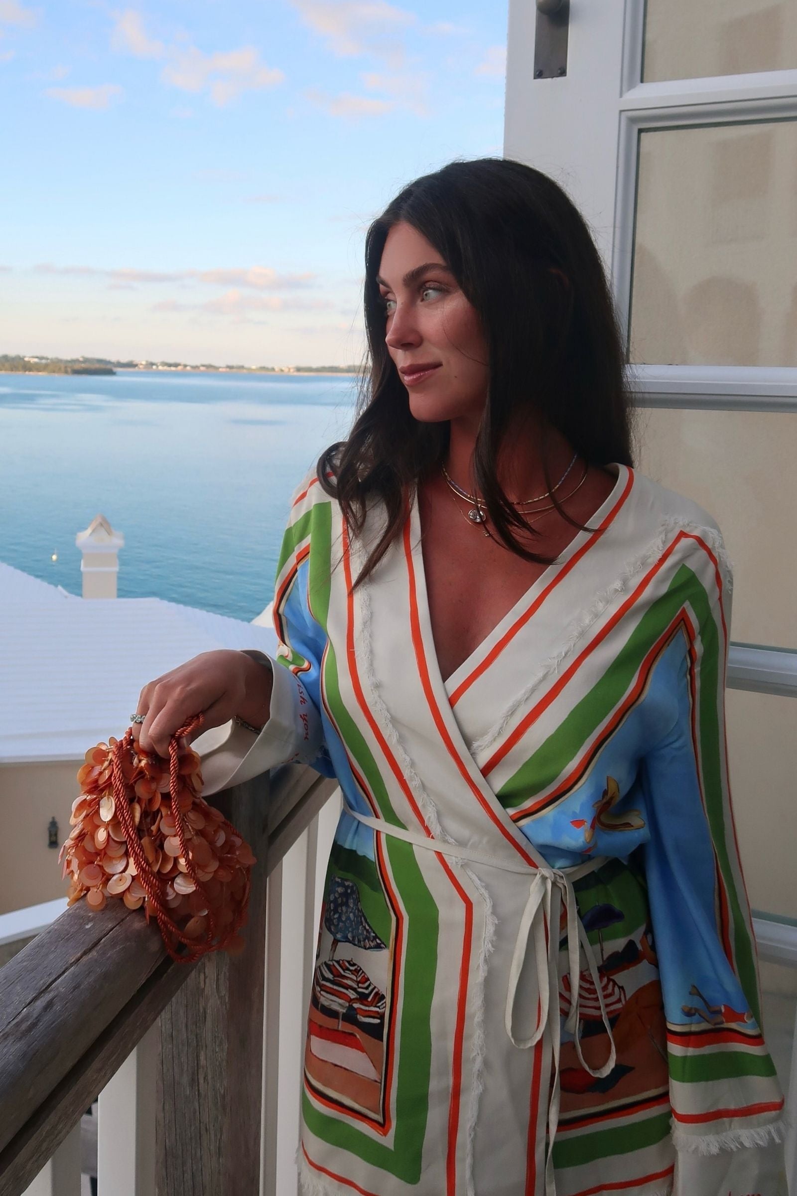 RIPPLE EFFECT RELAXED MINI ROBE DRESS