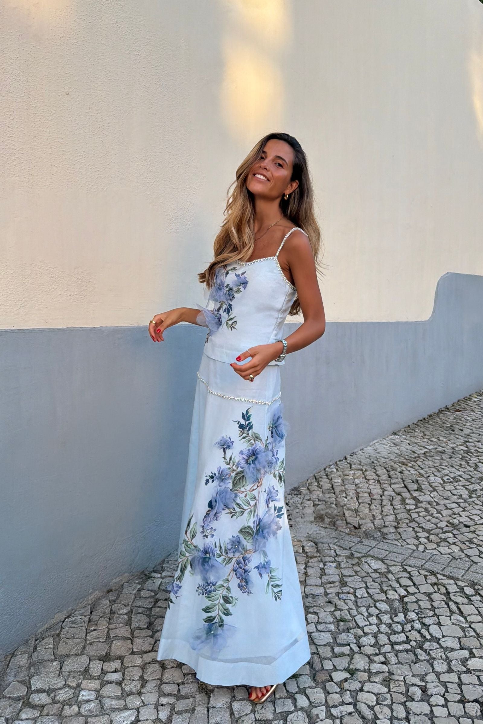 BISOUS FLOWER YOKE SKIRT