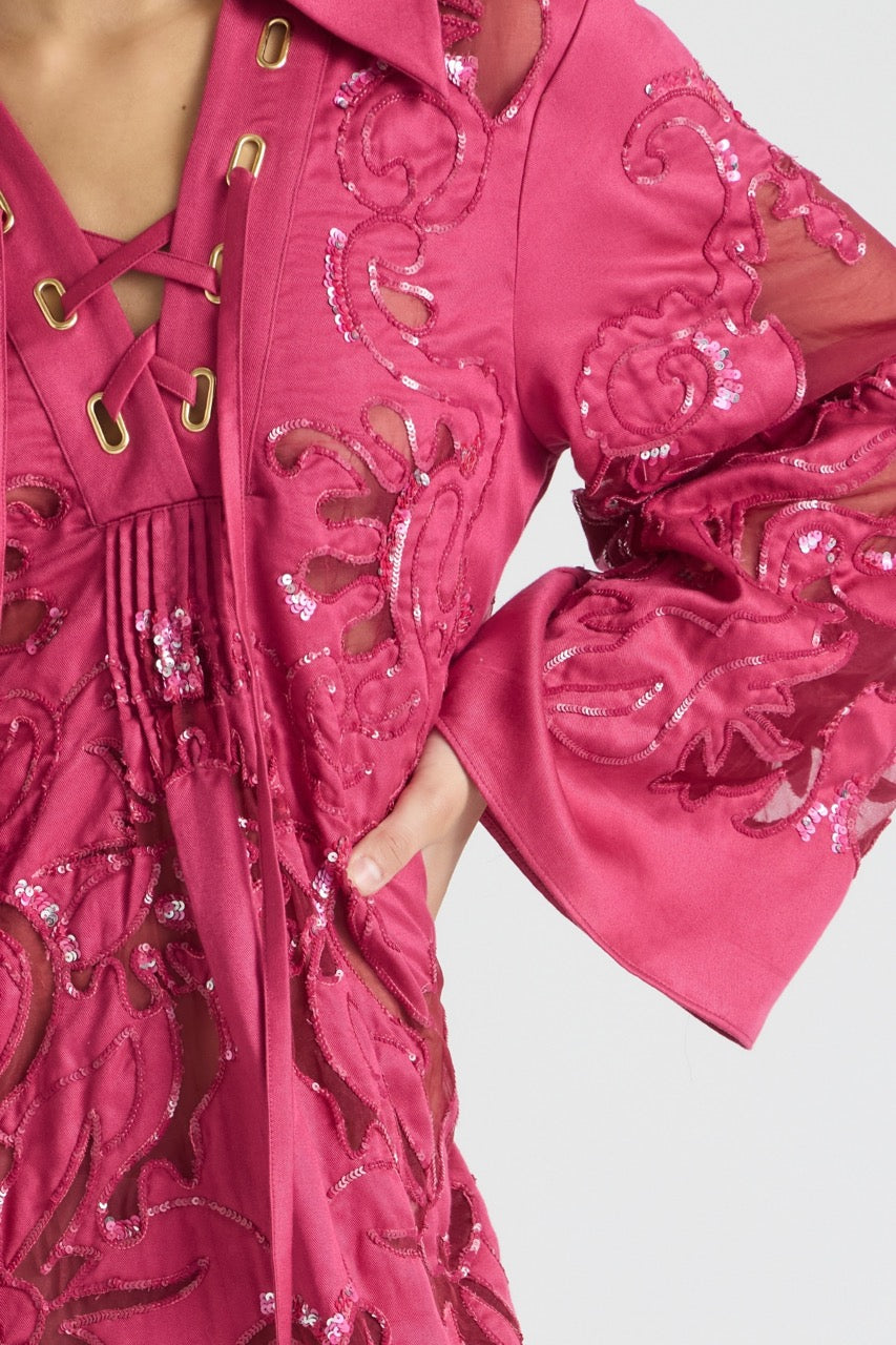 OASIS LACE-UP KAFTAN