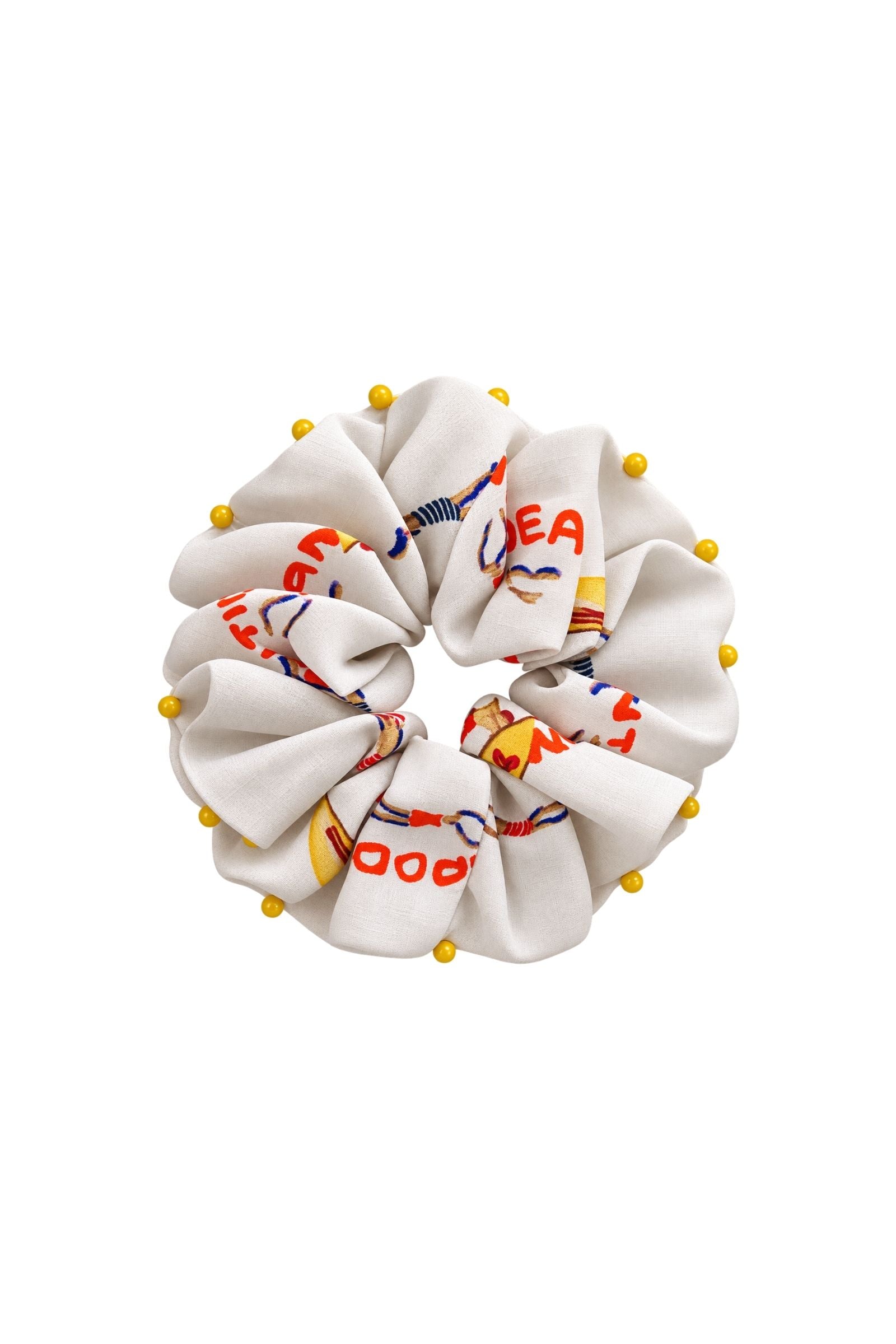 RIPPLE EFFECT BEADED EDGE SCRUNCHIE