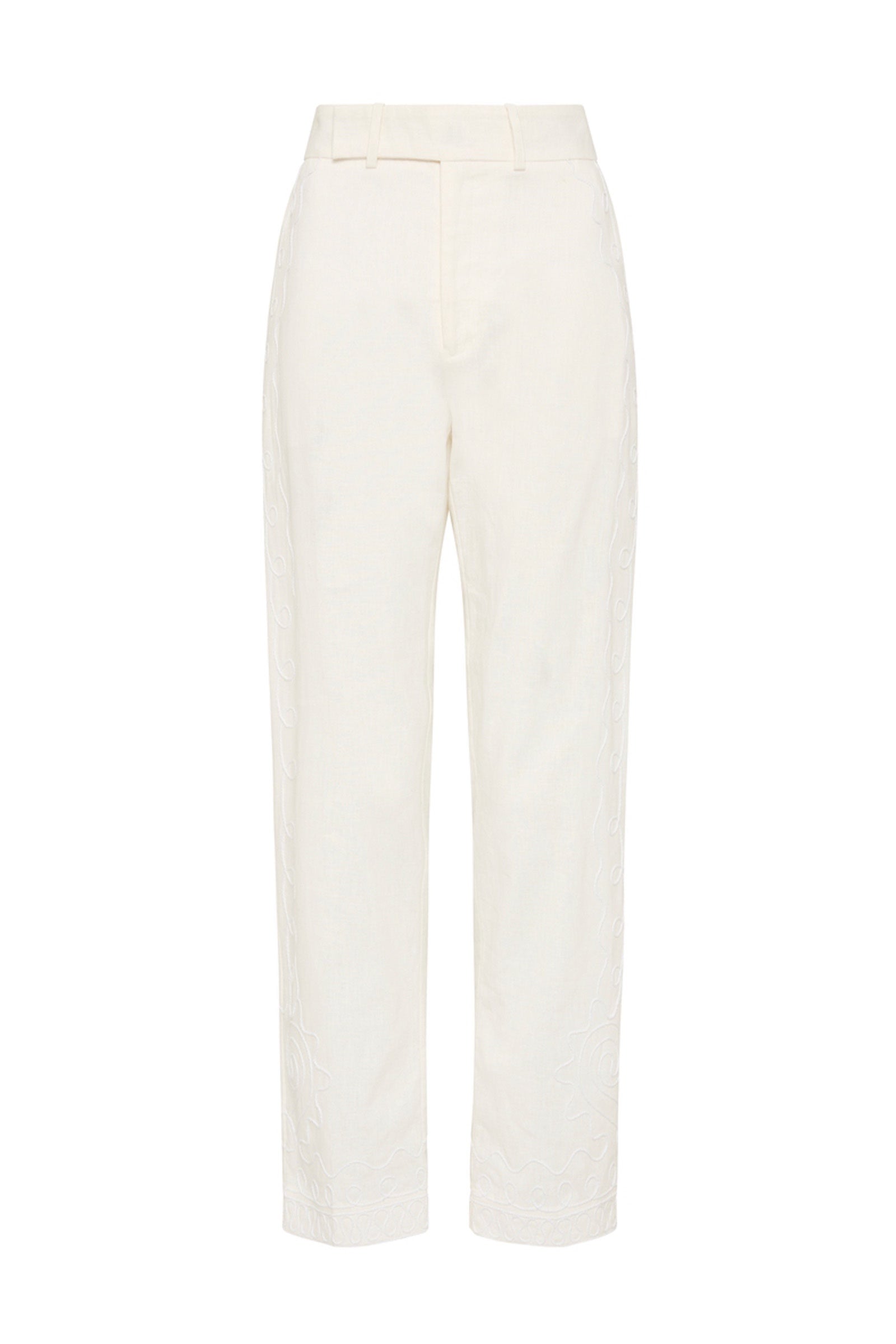 COBIE STRAIGHT LEG EMBROIDERED TROUSER