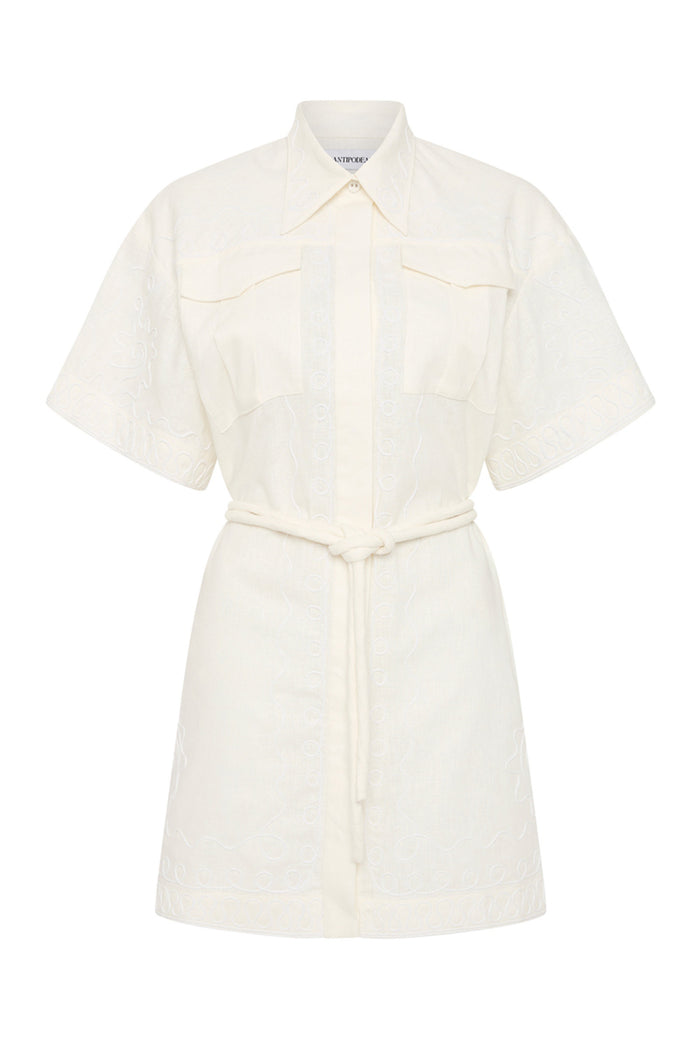 Antipodean Cobie Utility Dress Linen