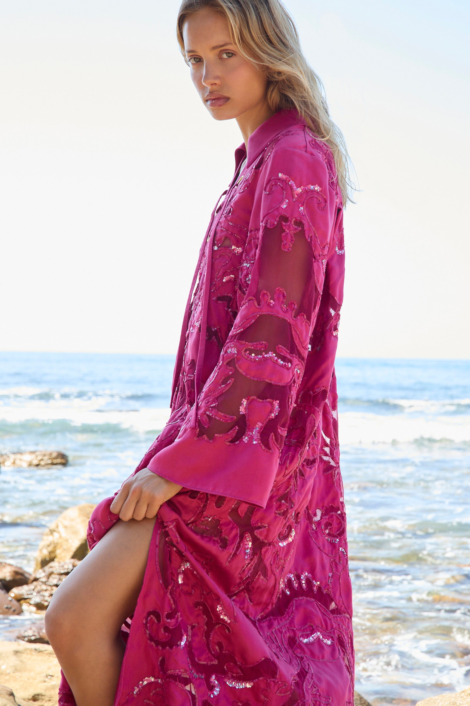 OASIS LACE-UP KAFTAN