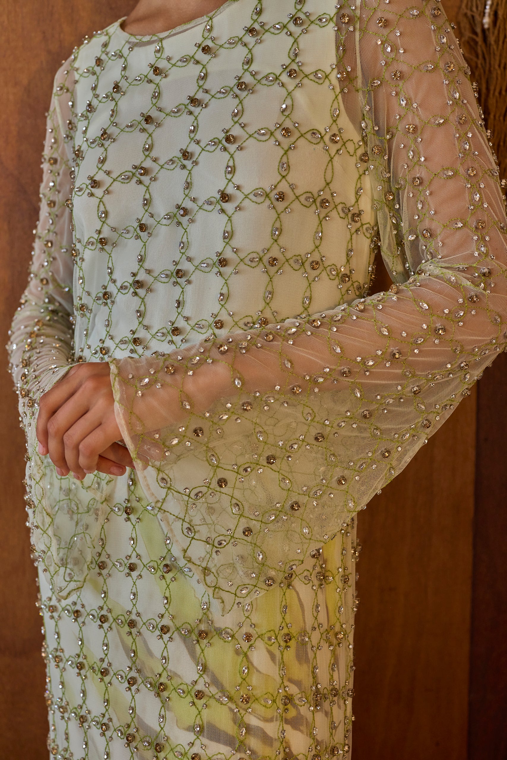 FREEFALL NETTED OVERLAY GOWN