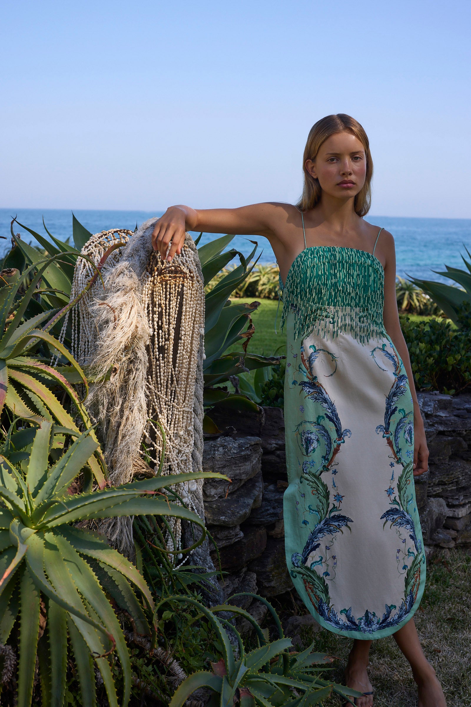 LE BON BON CURVED FRINGE BODICE DRESS