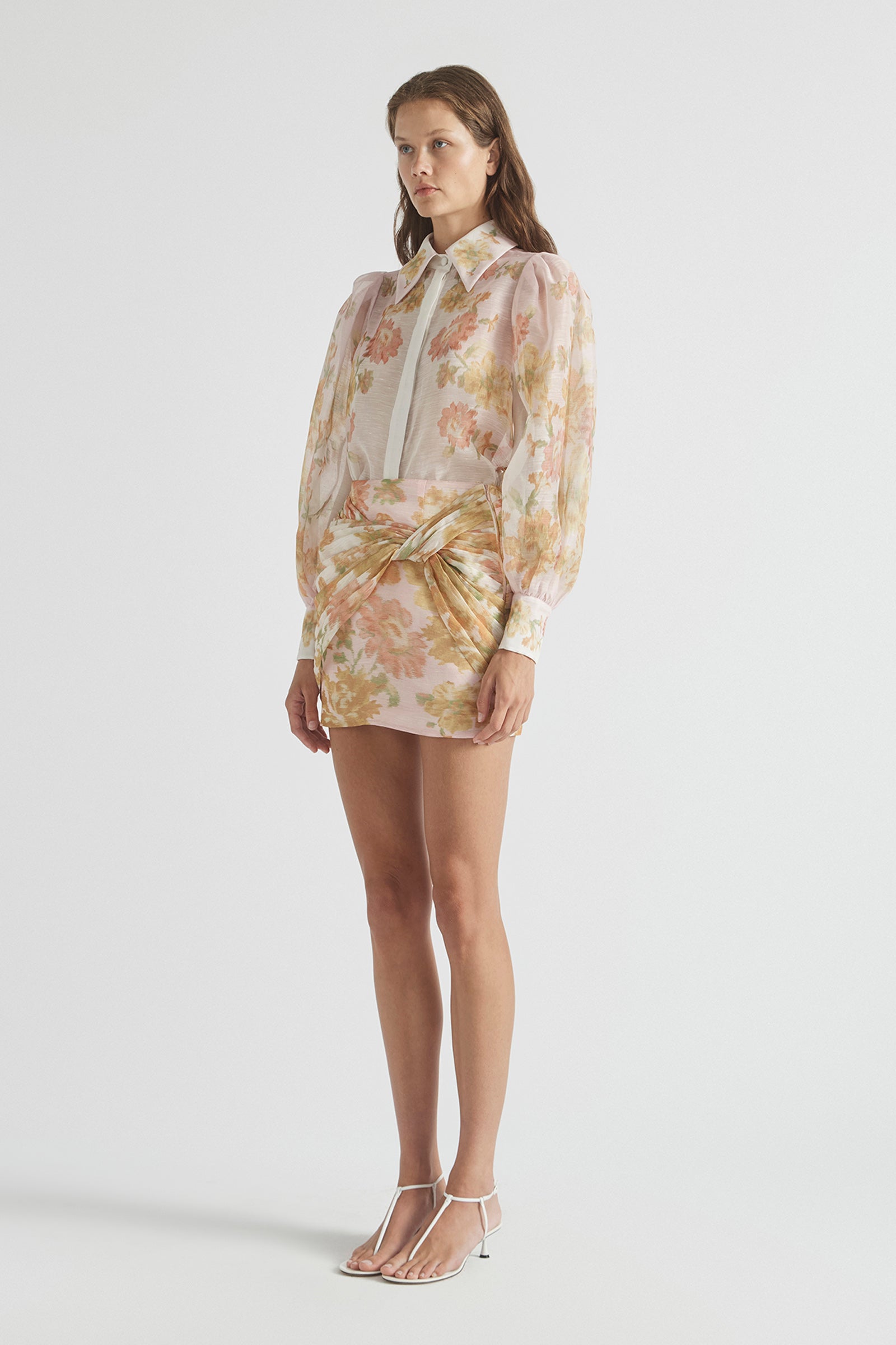 PEACH DREAM TWIST MINI SKIRT