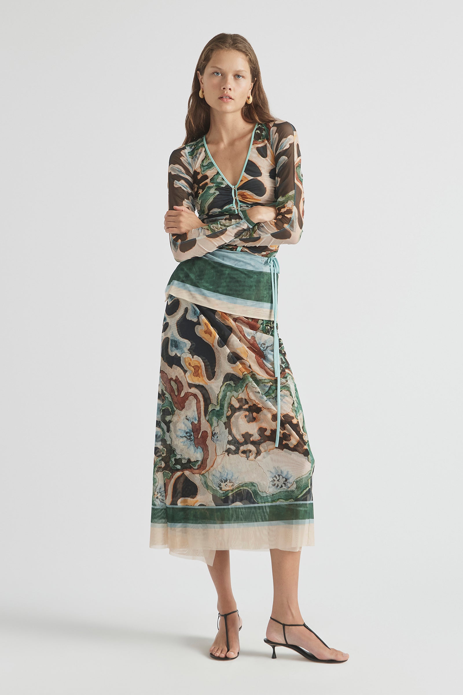 ODIE MESH WRAP SKIRT