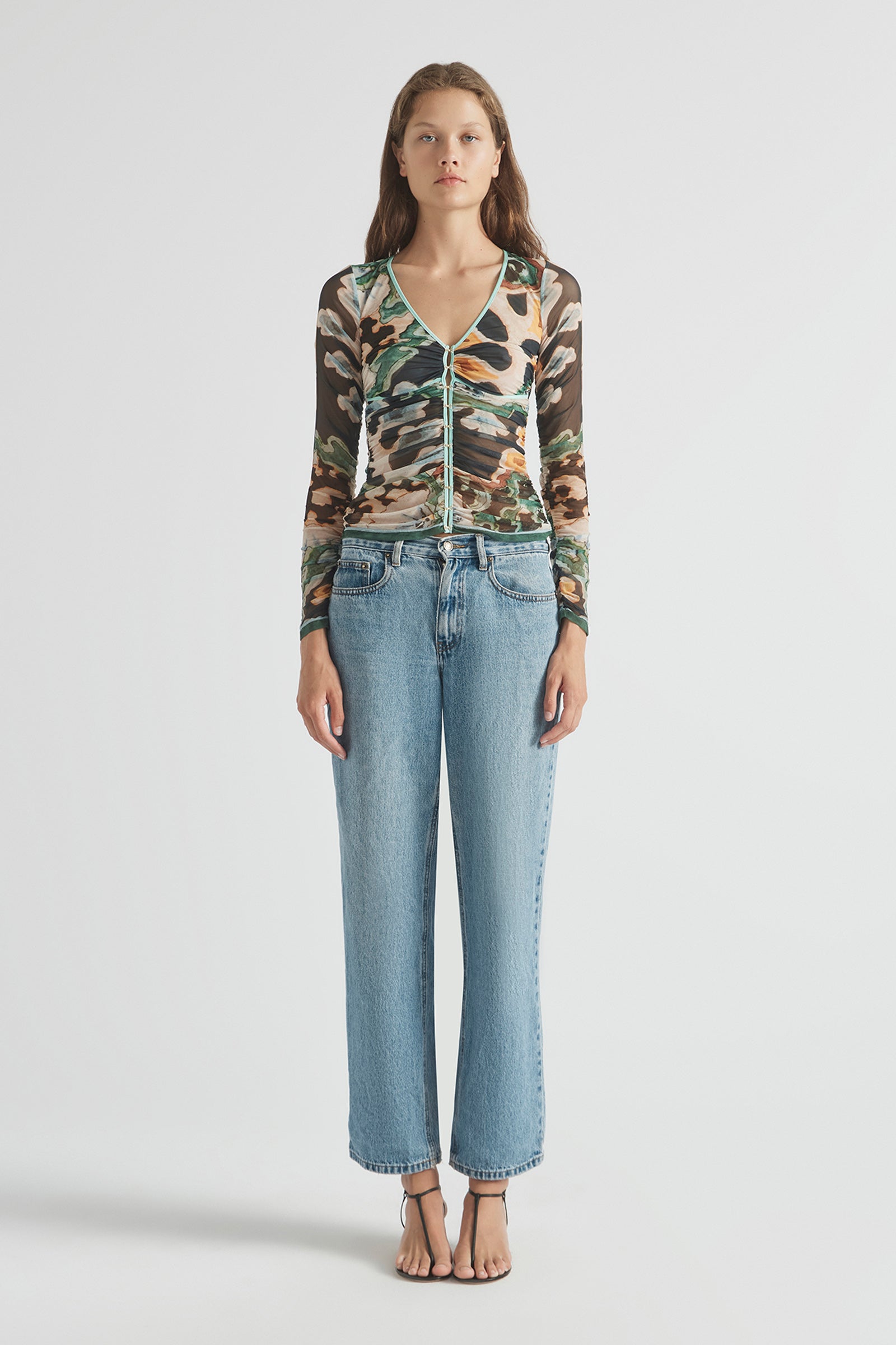 ODIE GATHERED HOOK AND EYE TOP