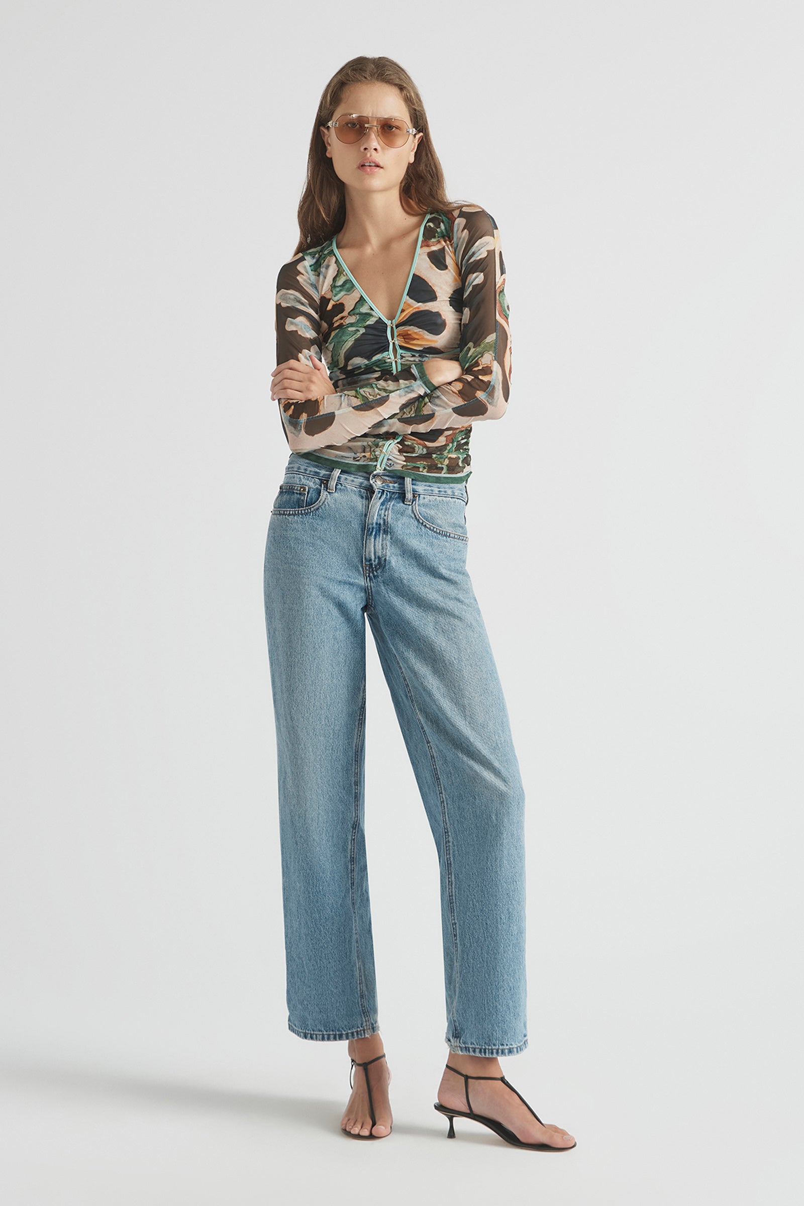 ODIE GATHERED HOOK AND EYE TOP