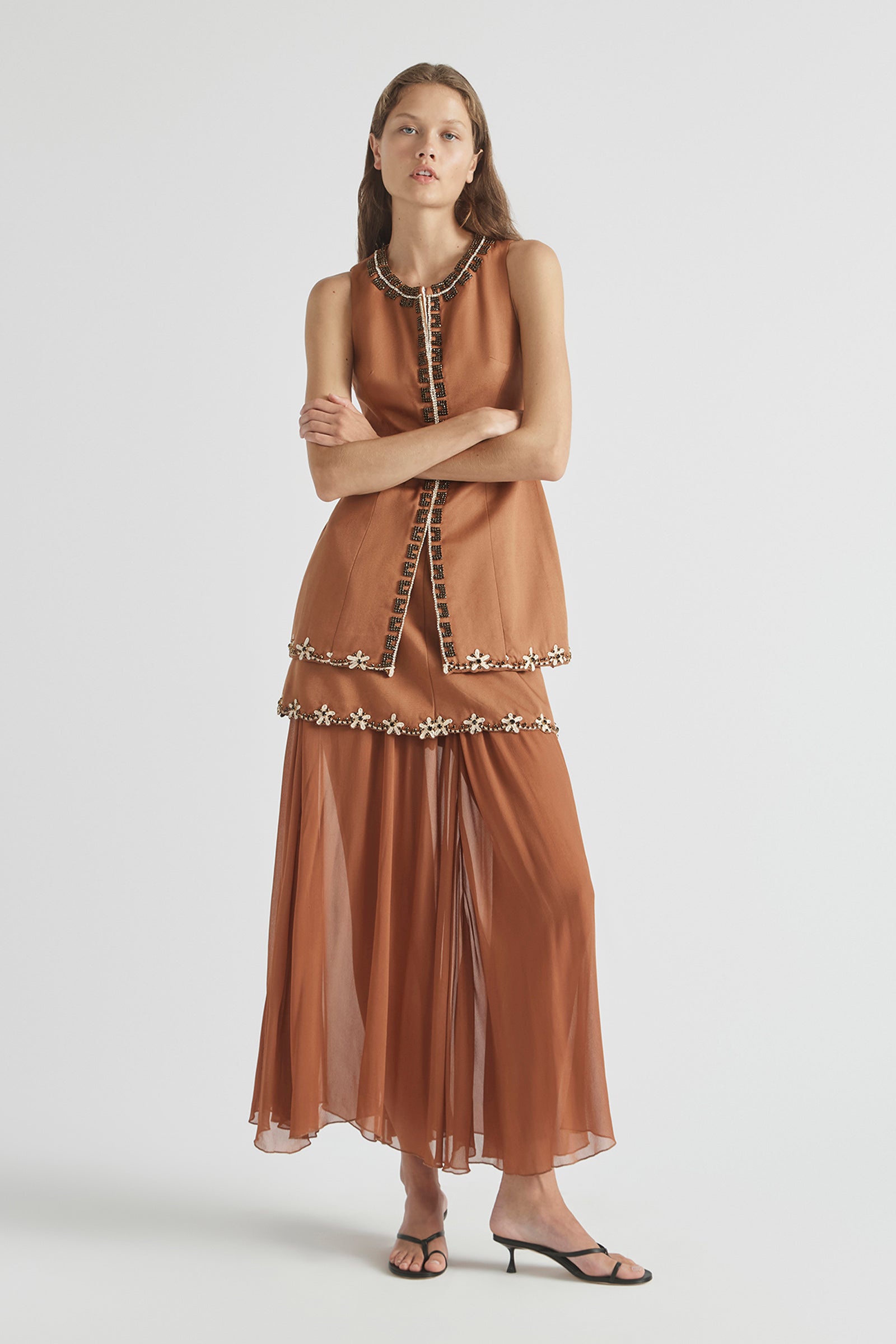 STARLIGHT SLEEVELESS TAILORED TUNIC