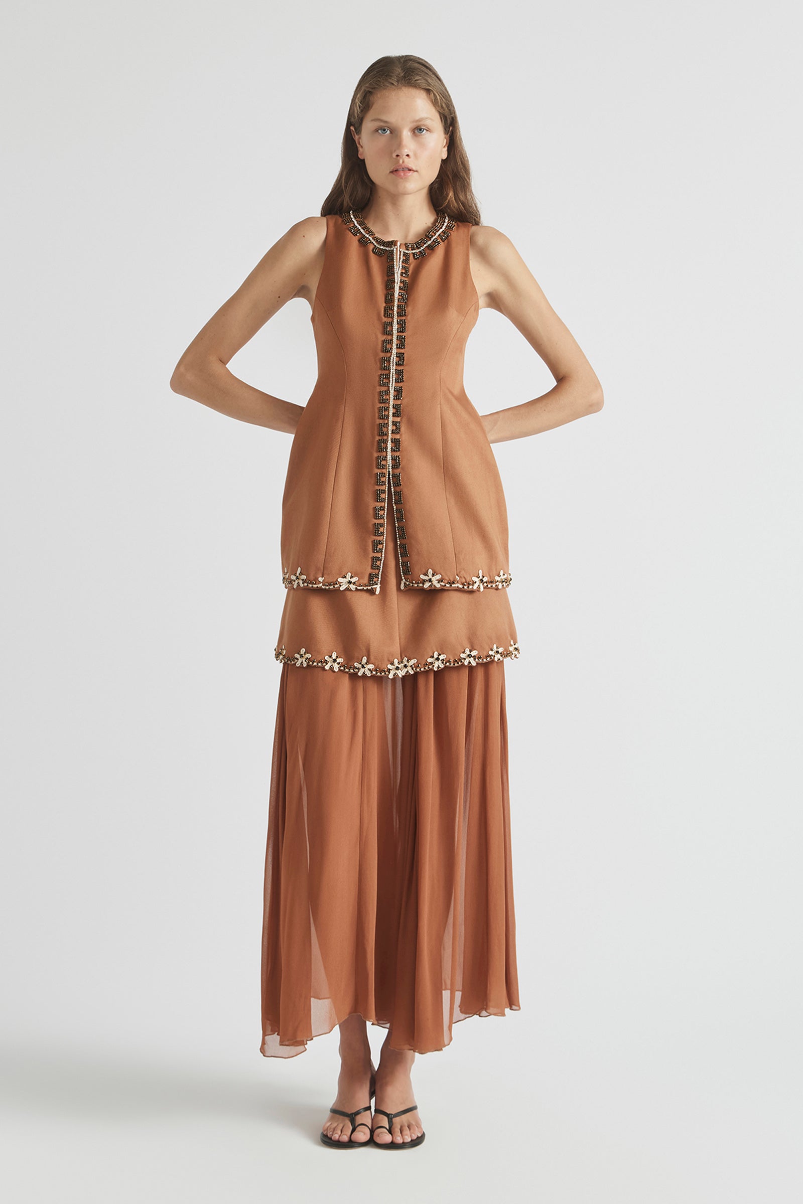 STARLIGHT SLEEVELESS TAILORED TUNIC