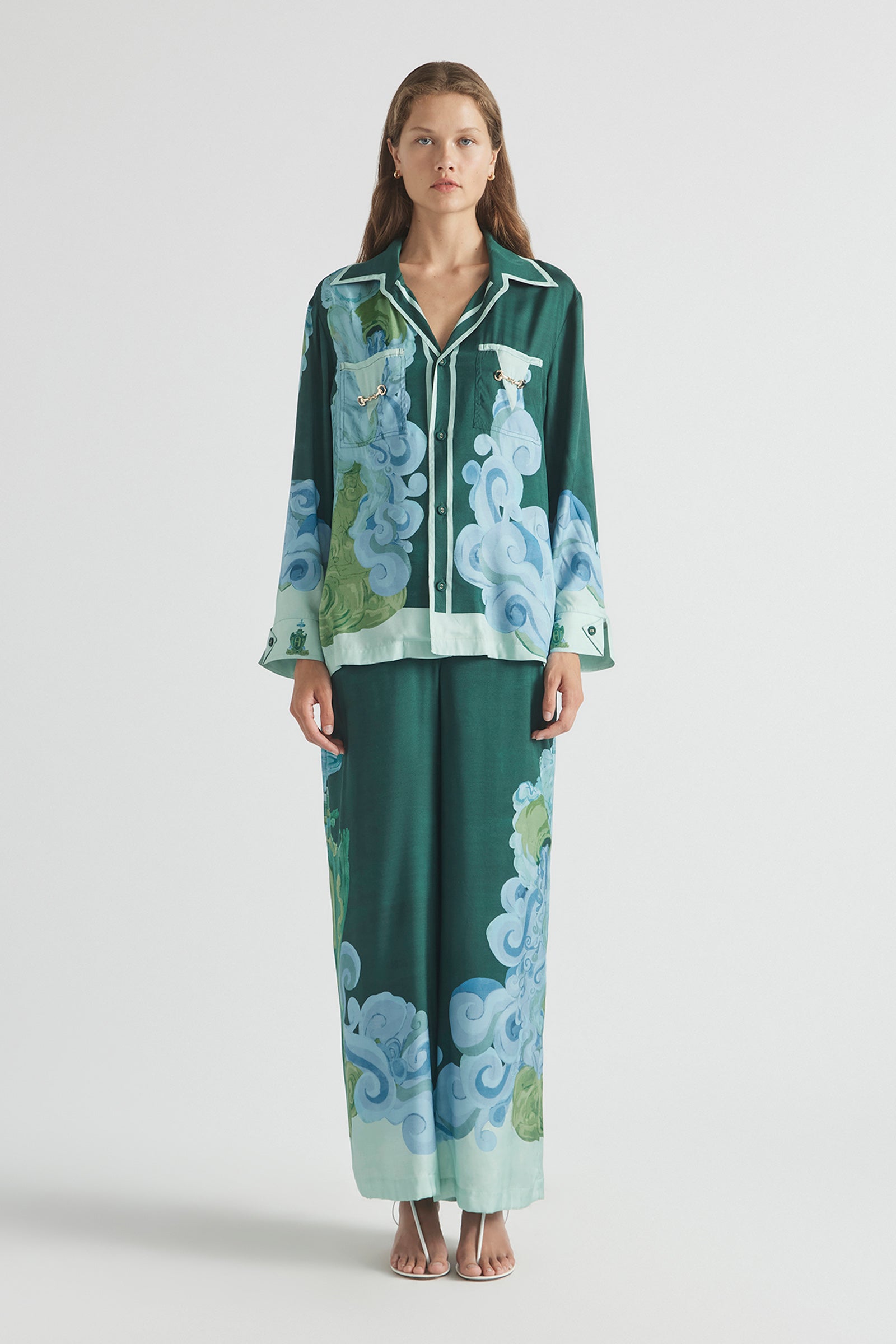 RUNAWAY RELAXED WIDE COLLAR SHIRT