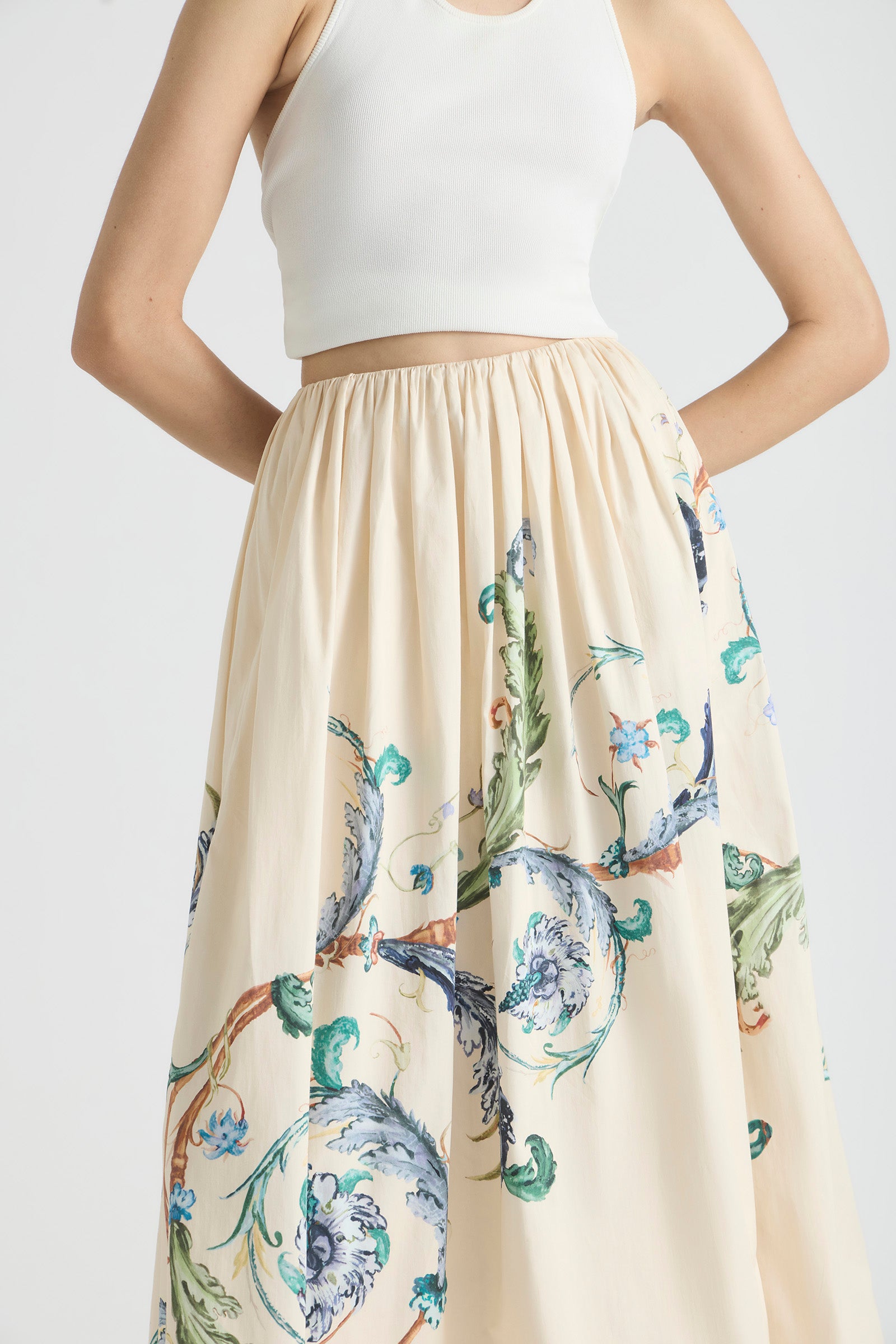 LE BON BON GATHERED WAIST SKIRT