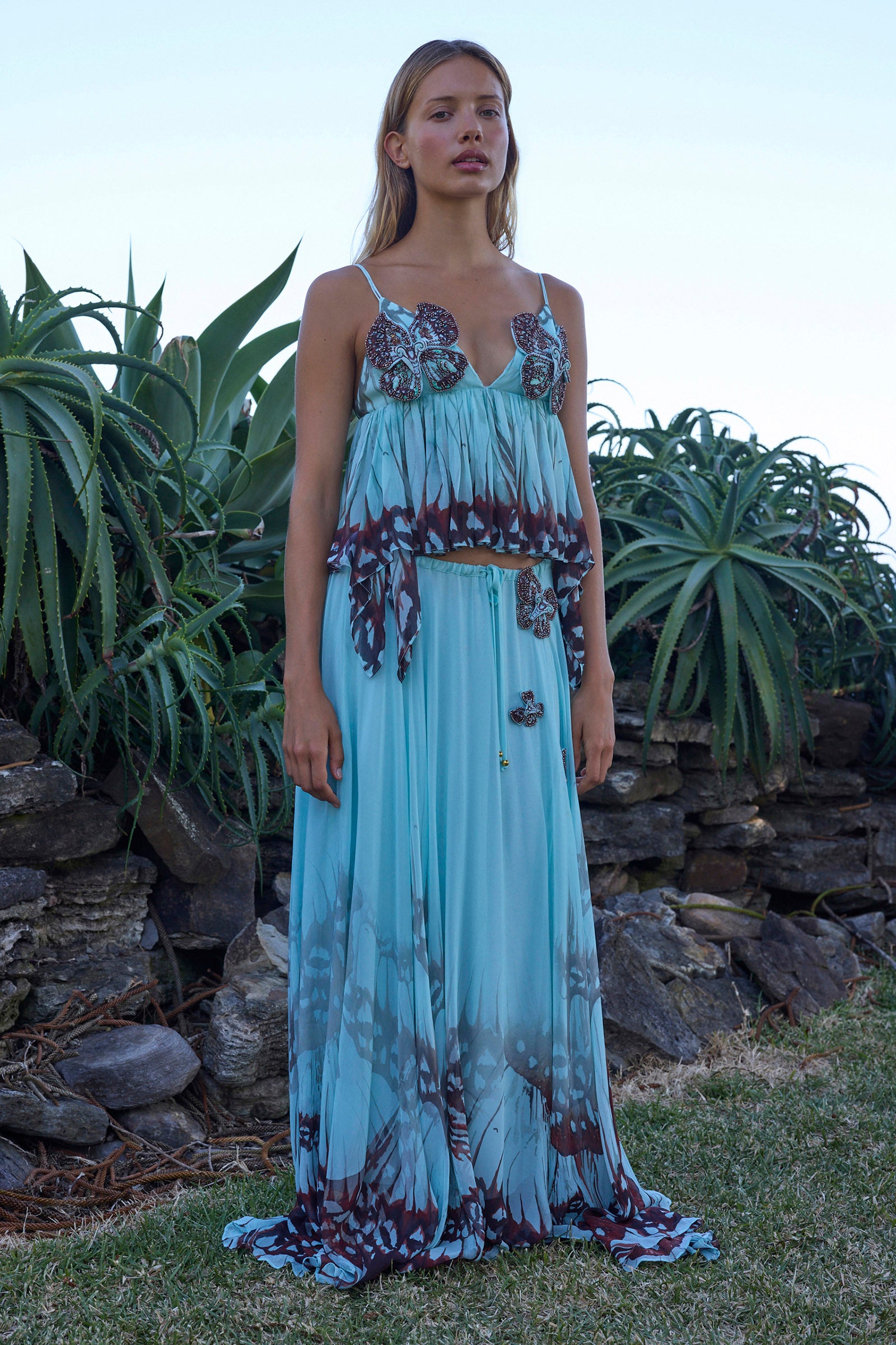 BUTTERFLY EFFECT HIPSTER FLARE MAXI SKIRT