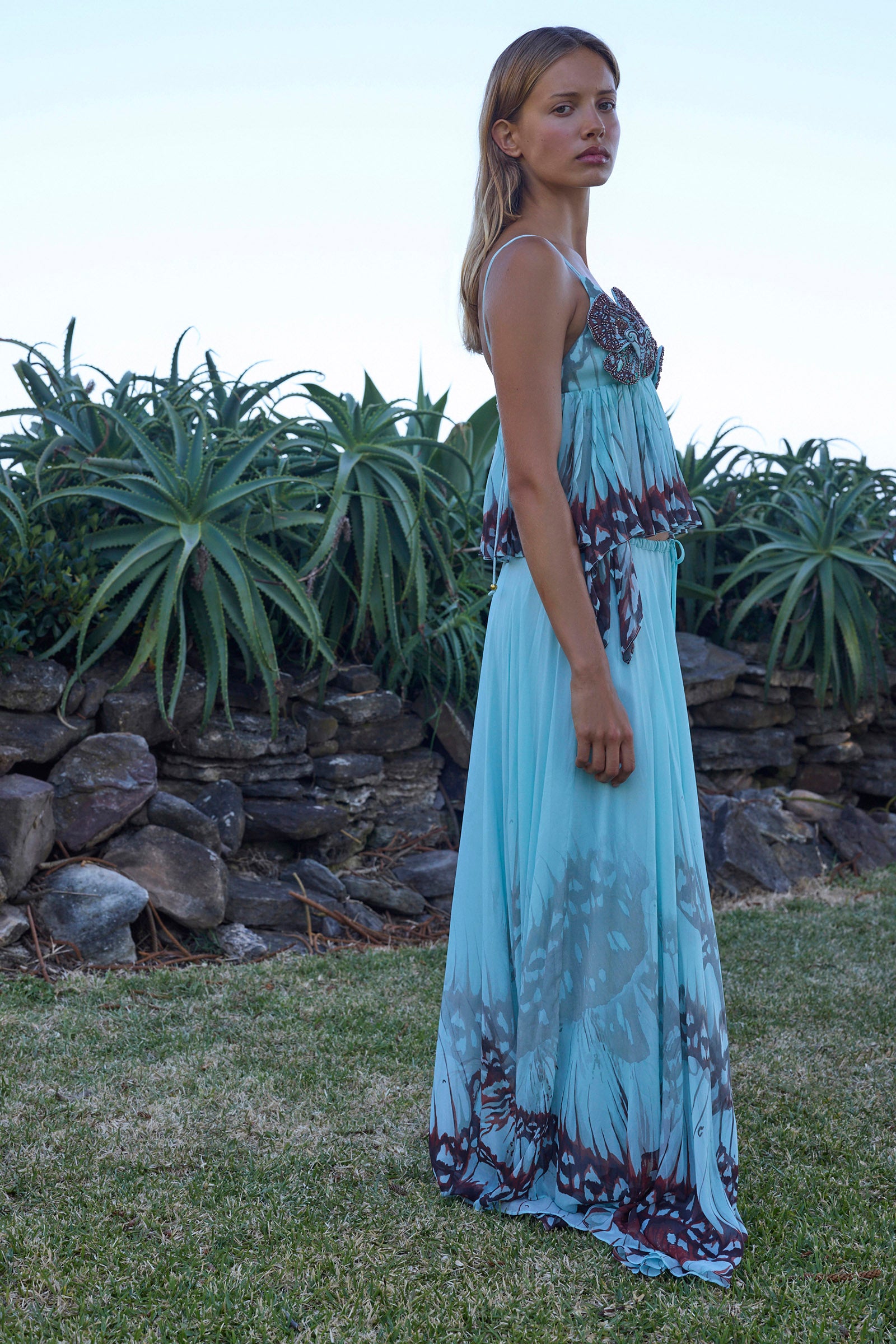 BUTTERFLY EFFECT HIPSTER FLARE MAXI SKIRT