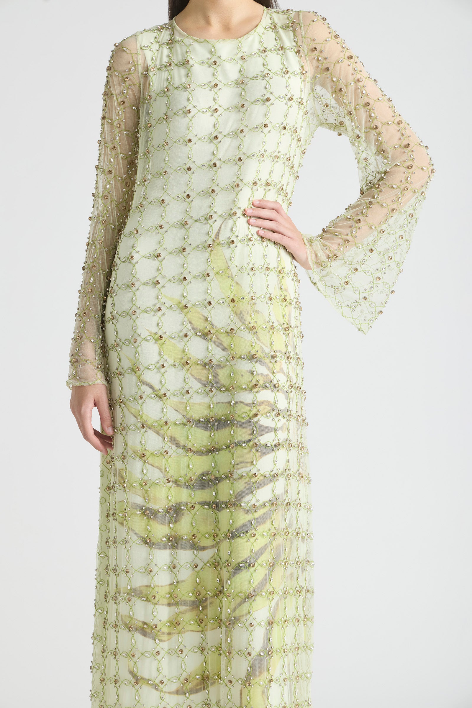 FREEFALL NETTED OVERLAY GOWN